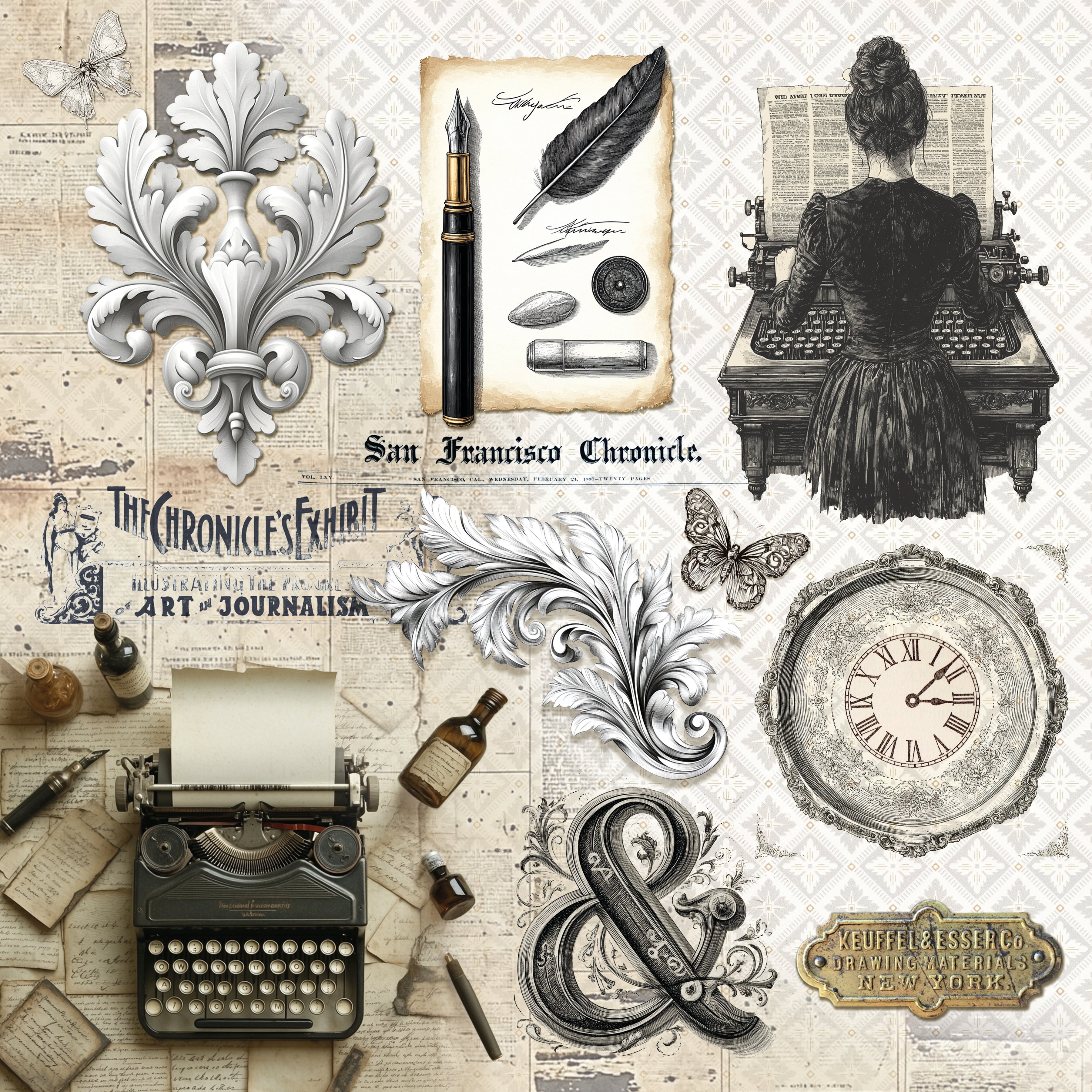 Typographic Paper Pad 12"x12" 12/Pkg
