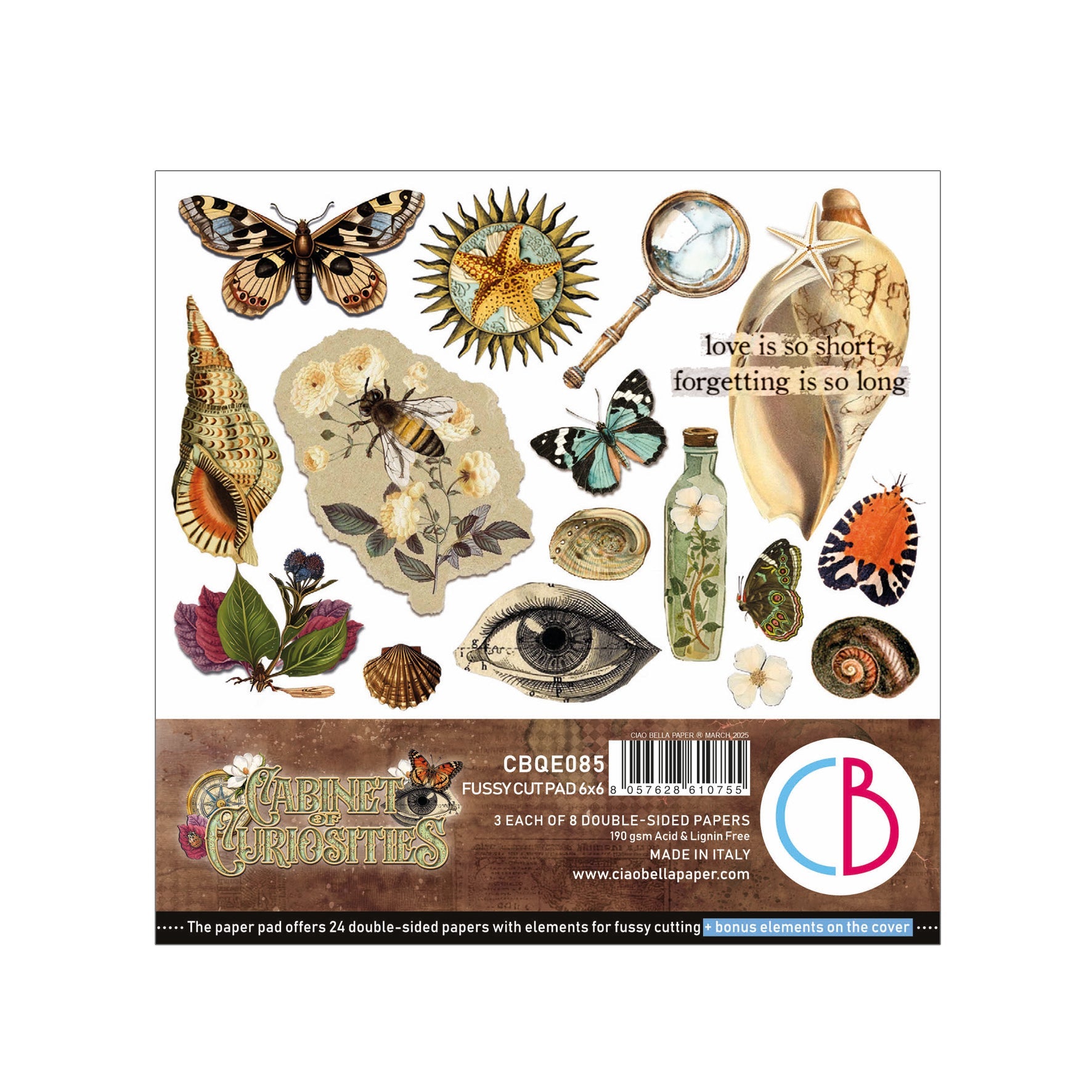 Cabinet Of Curiosities Fussy Cut Pad 6"x6" 24/Pkg