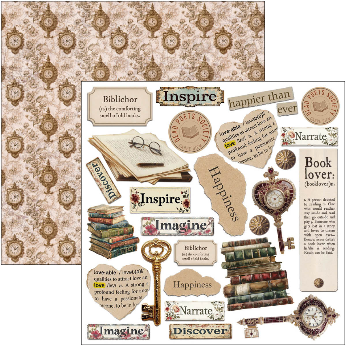 Book Lovers Fussy Cut Pad 6"x6" 24/Pkg