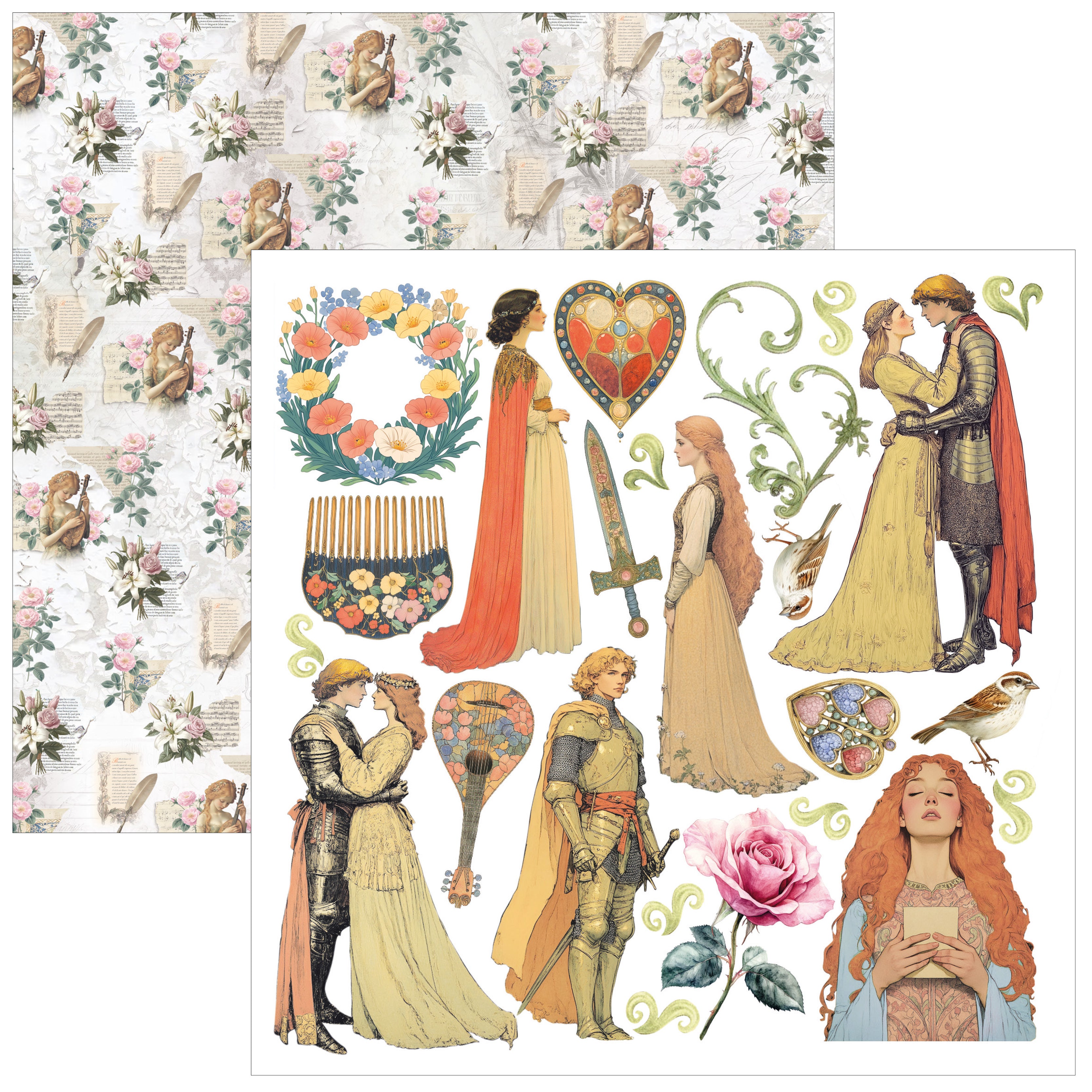 Courtly Love Fussy Cut Pad 6"x6" 24/Pkg