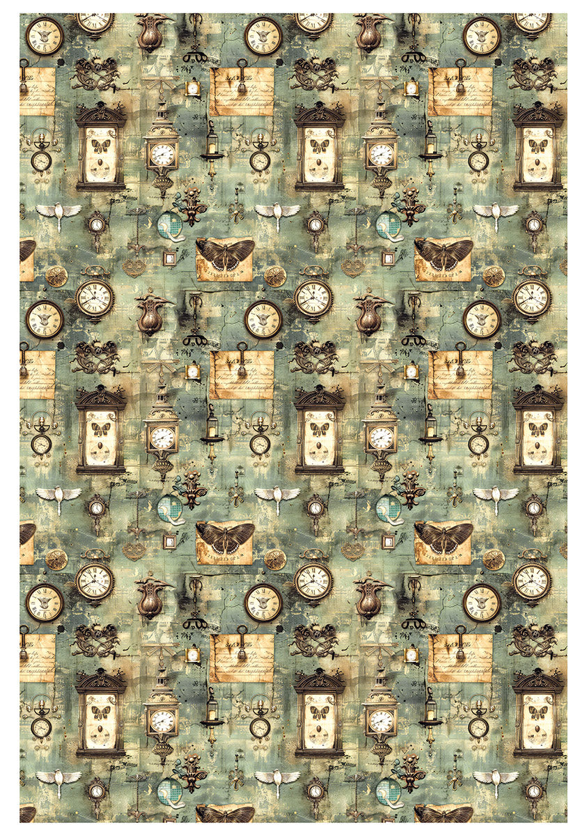 Rice Paper A4 MIXED 4/Pkg Cabinet Of Curiosities