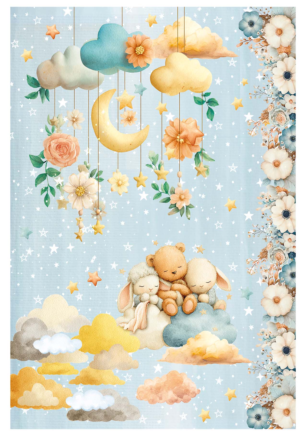 Rice Paper A4 MIXED 4/Pkg Lunibloom