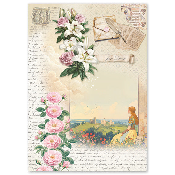 Rice Paper A4 MIXED 4/Pkg Courtly Love