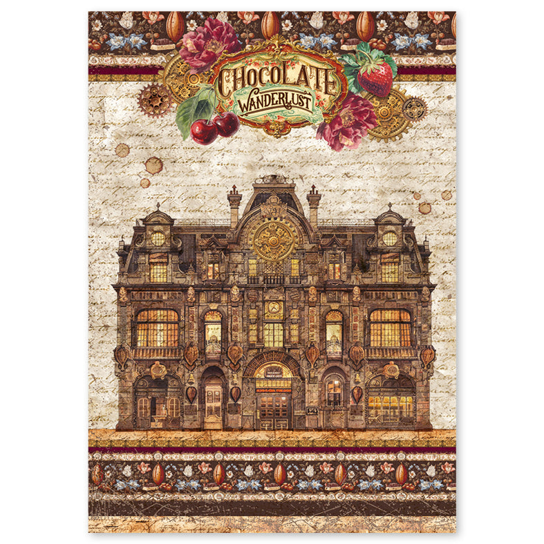 Rice Paper A4 MIXED 4/Pkg Chocolate Wanderlust