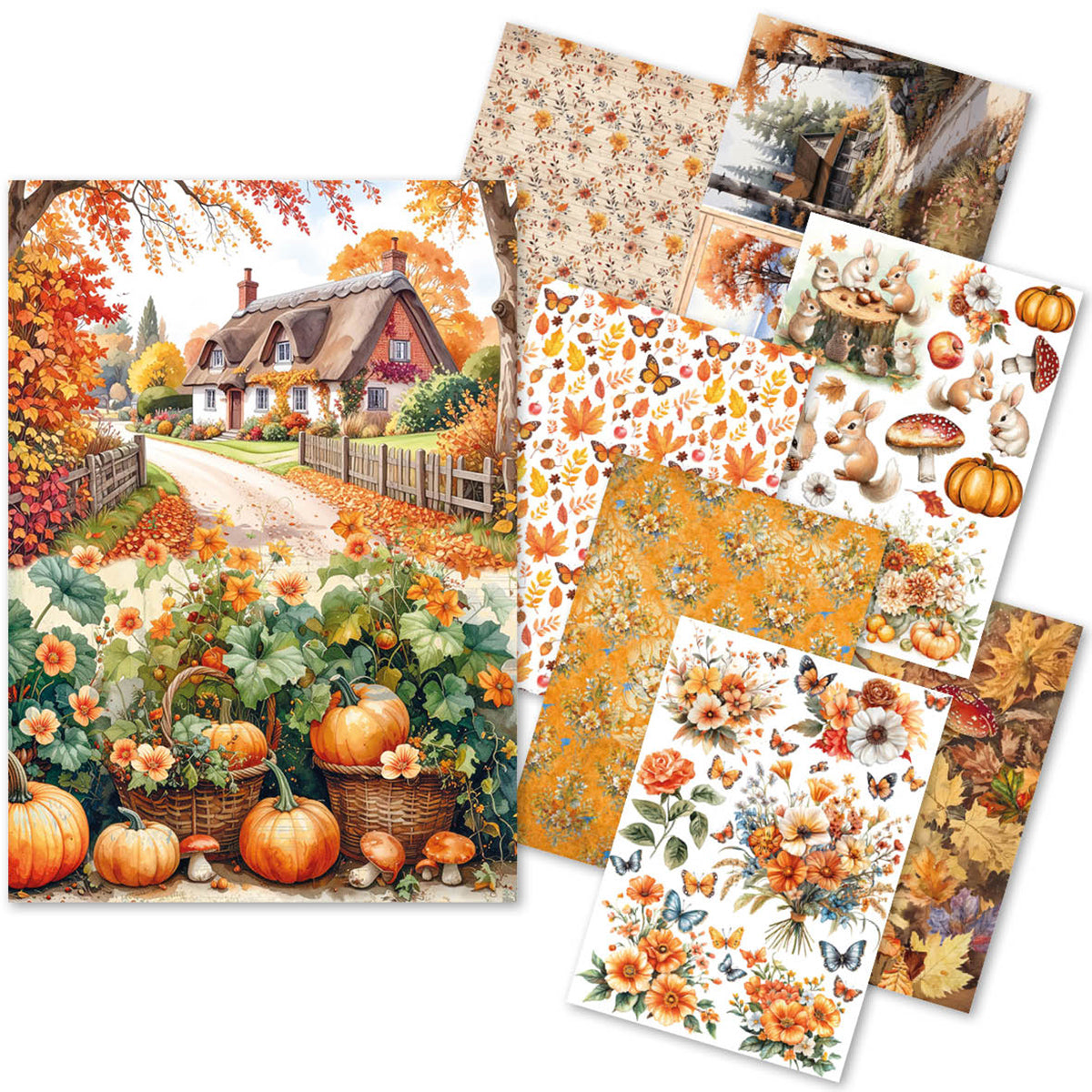 Rice Paper A5 MIXED 8/Pkg Hello Fall