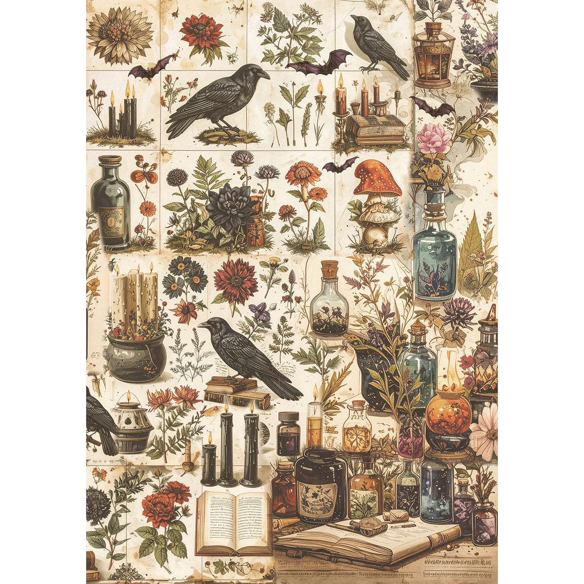 Rice Paper A5 MIXED 8/Pkg Dark Academia