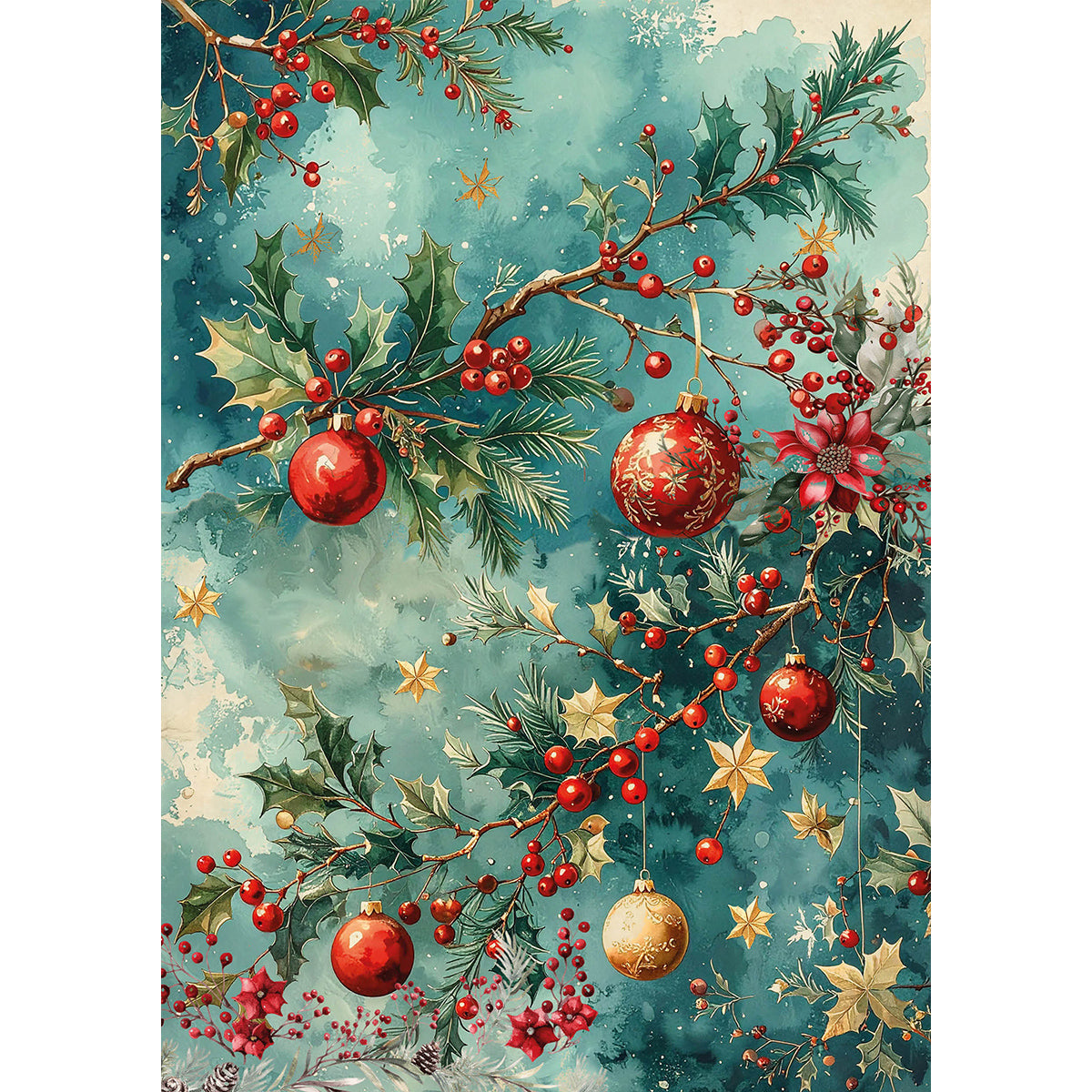 Rice Paper A5 MIXED 8/Pkg Hot Cocoa & Holly