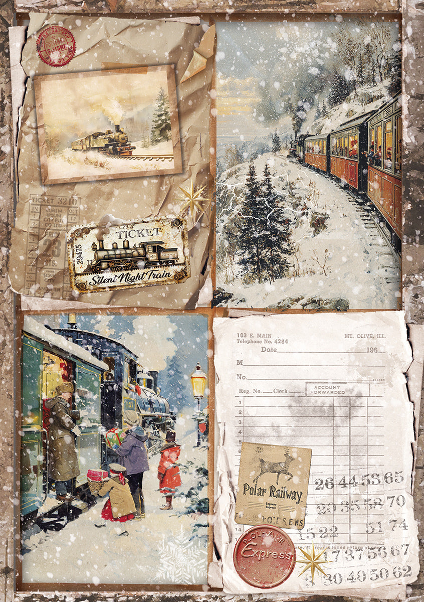 Rice Paper A5 MIXED 8/Pkg Polar Railway