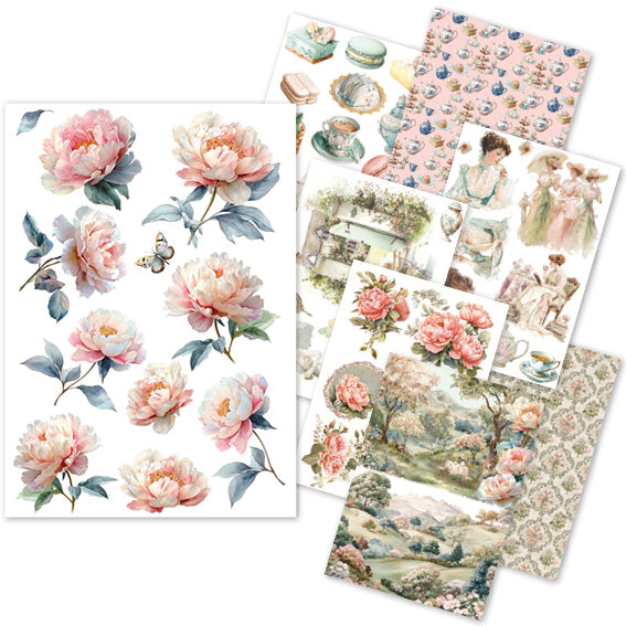 Rice Paper A5 MIXED 8/Pkg Afternoon Tea