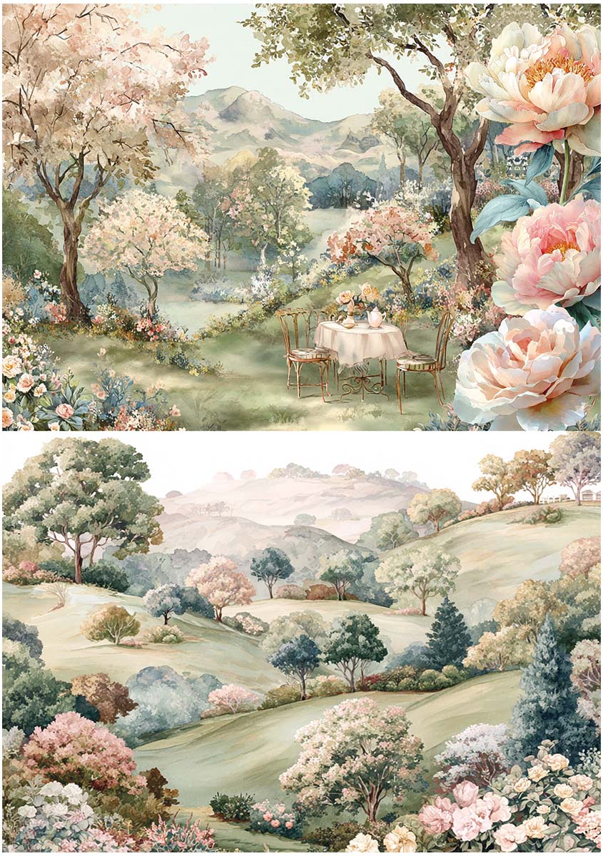 Rice Paper A5 MIXED 8/Pkg Afternoon Tea