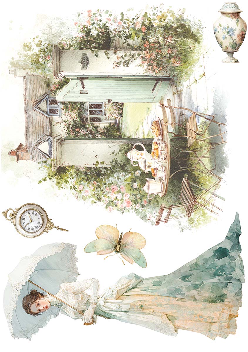 Rice Paper A5 MIXED 8/Pkg Afternoon Tea