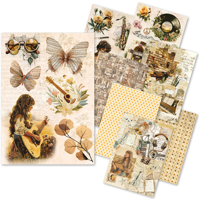 Rice Paper A5 MIXED 8/Pkg Seventies
