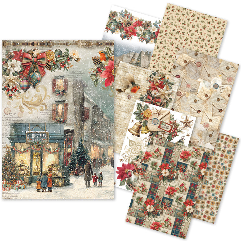 Rice Paper A5 MIXED 8/Pkg Merry & Bright