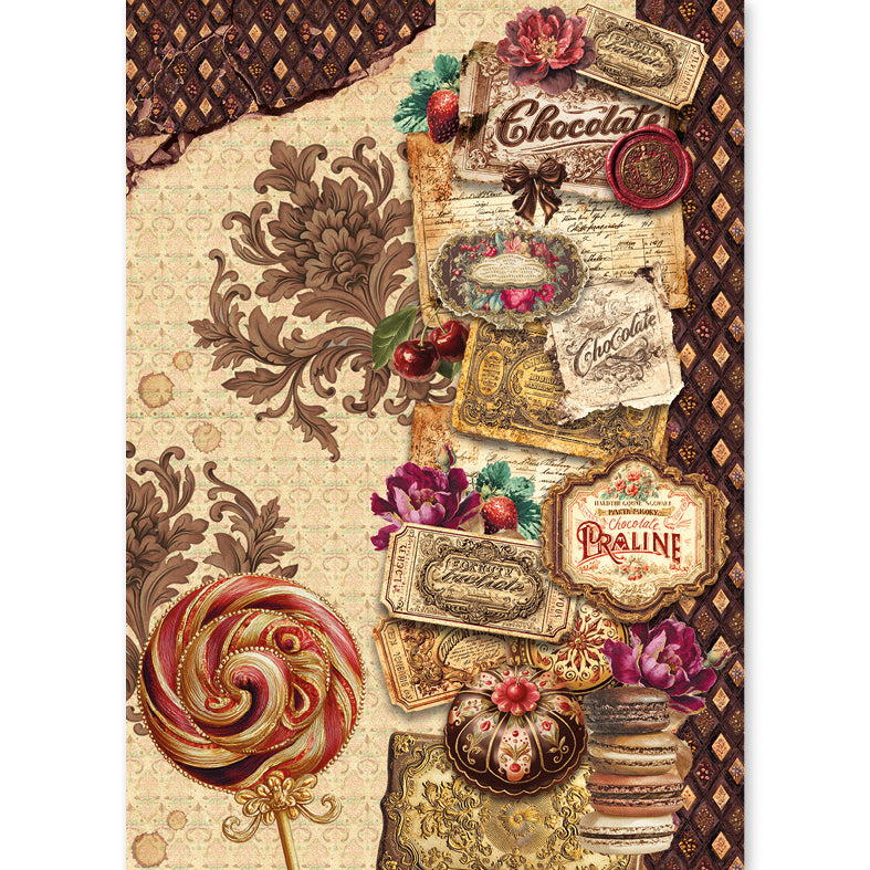 Rice Paper A5 MIXED 8/Pkg Chocolate Wanderlust