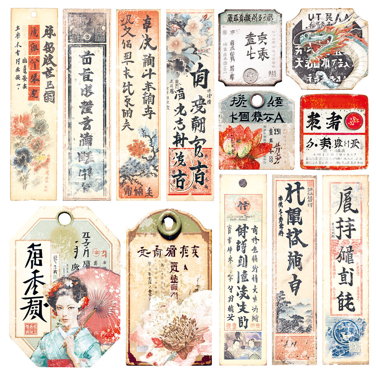 Vellum Land Of The Rising Sun Fussy Cut 6"x6" 6/Pkg