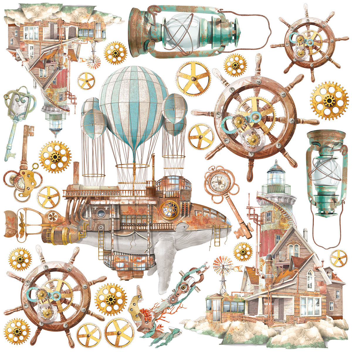 Vellum Coral Reef Fussy Cut 6"x6" 6/Pkg