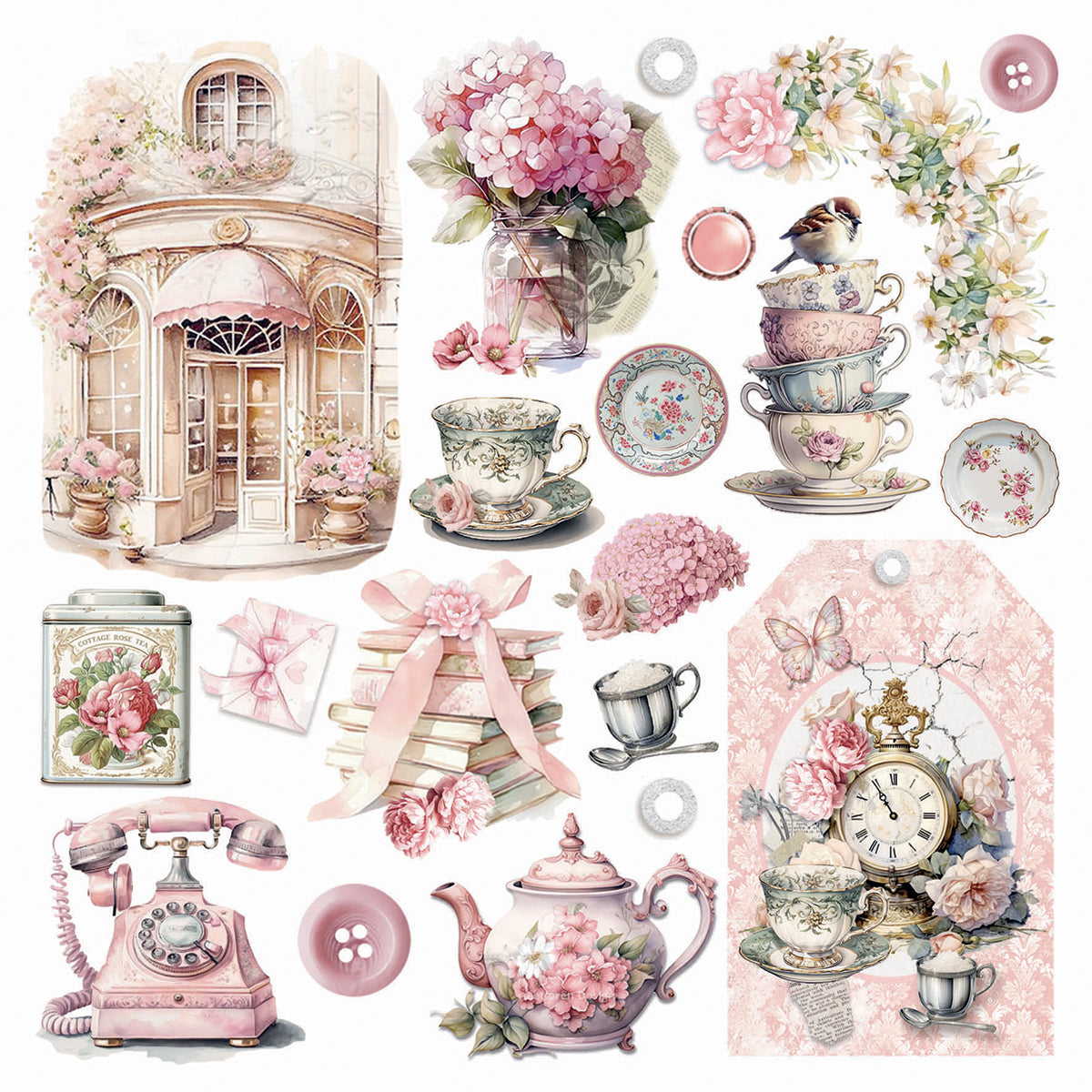 Vellum Timeless Memories Fussy Cut 6"x6" 6/Pkg