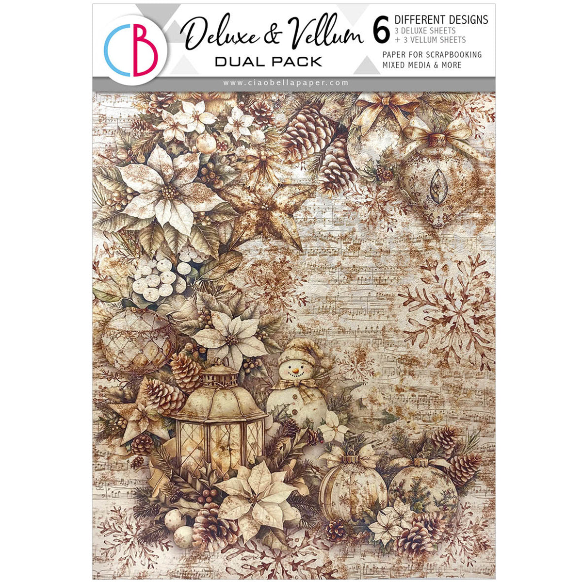 Deluxe Paper Pearl Copper & Vellum Dual Pack A4 MIXED 6/Pkg Winter Season