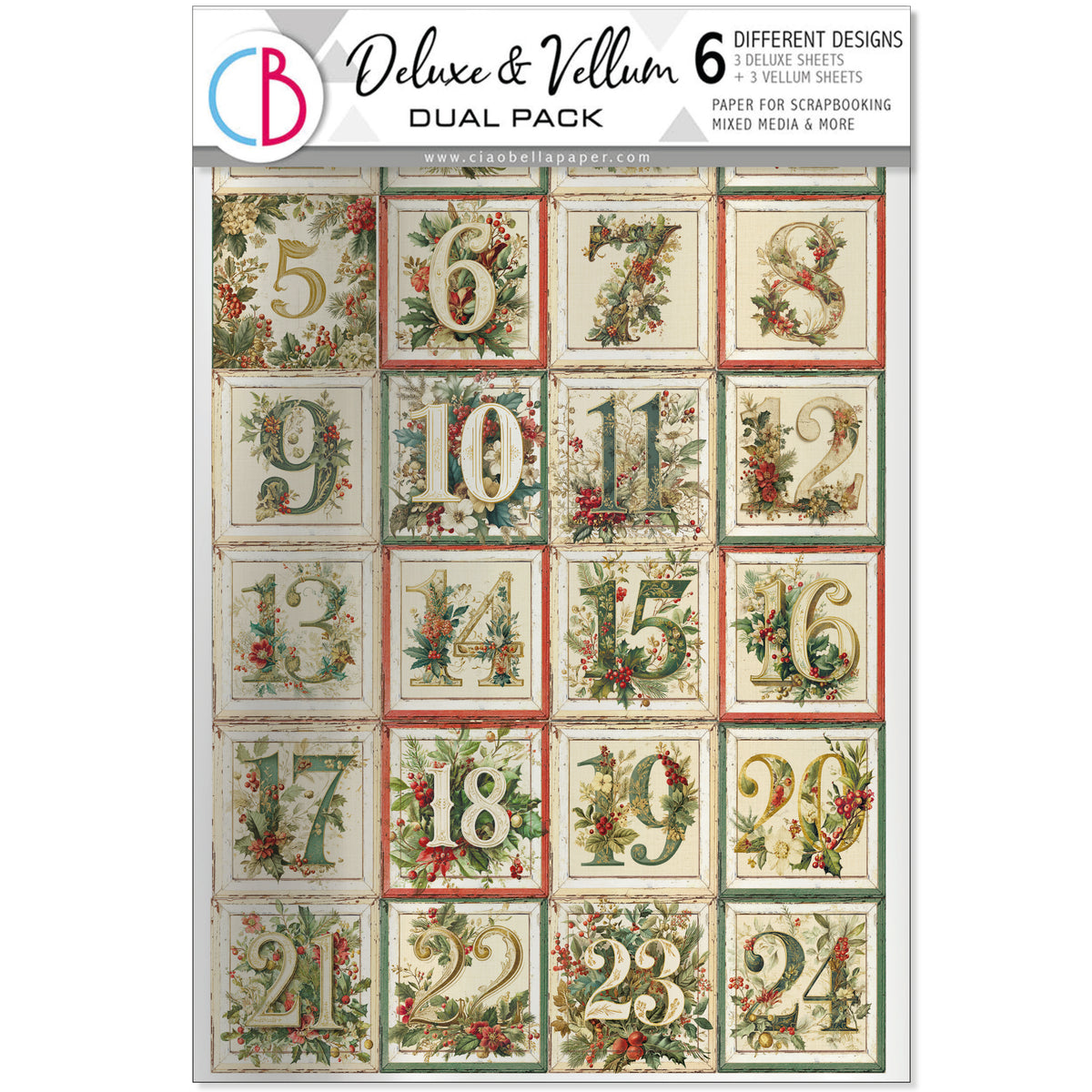 Merry & Bright Deluxe Paper Silver & Vellum Dual Pack A4 MIXED 6/Pkg