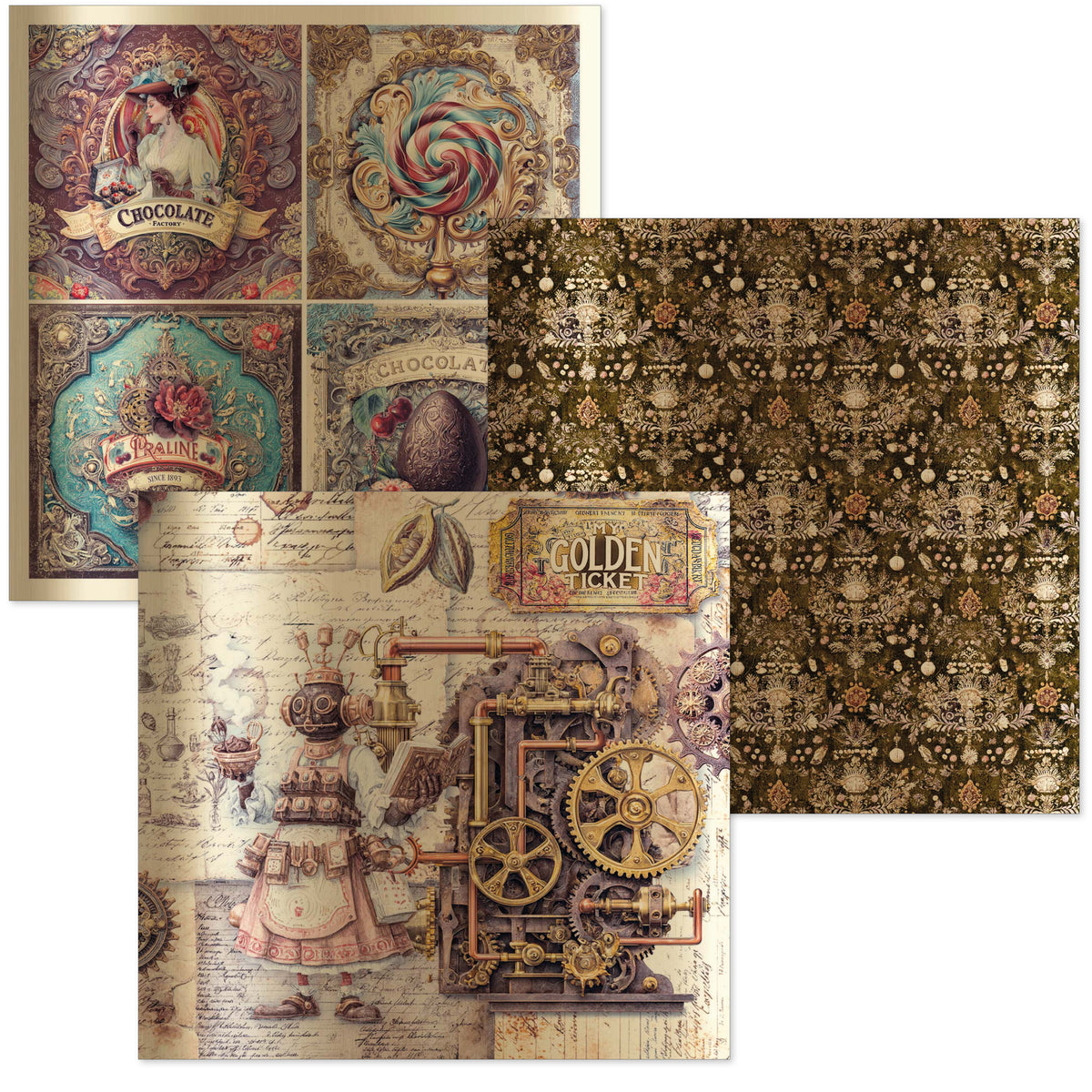 Chocolate Wanderlust Deluxe Paper Gold & Vellum Dual Pack 6"x6" MIXED 6/Pkg
