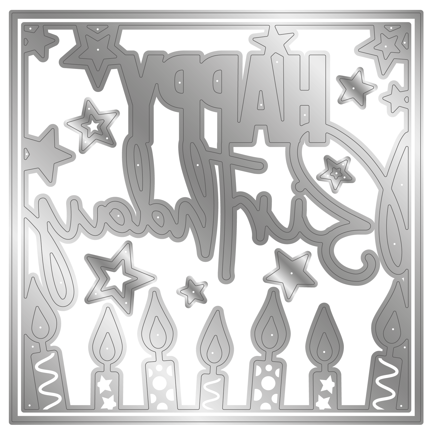Crafter's Companion Birthday Celebrations Metal Die Create-a-Card - Happy Birthday
