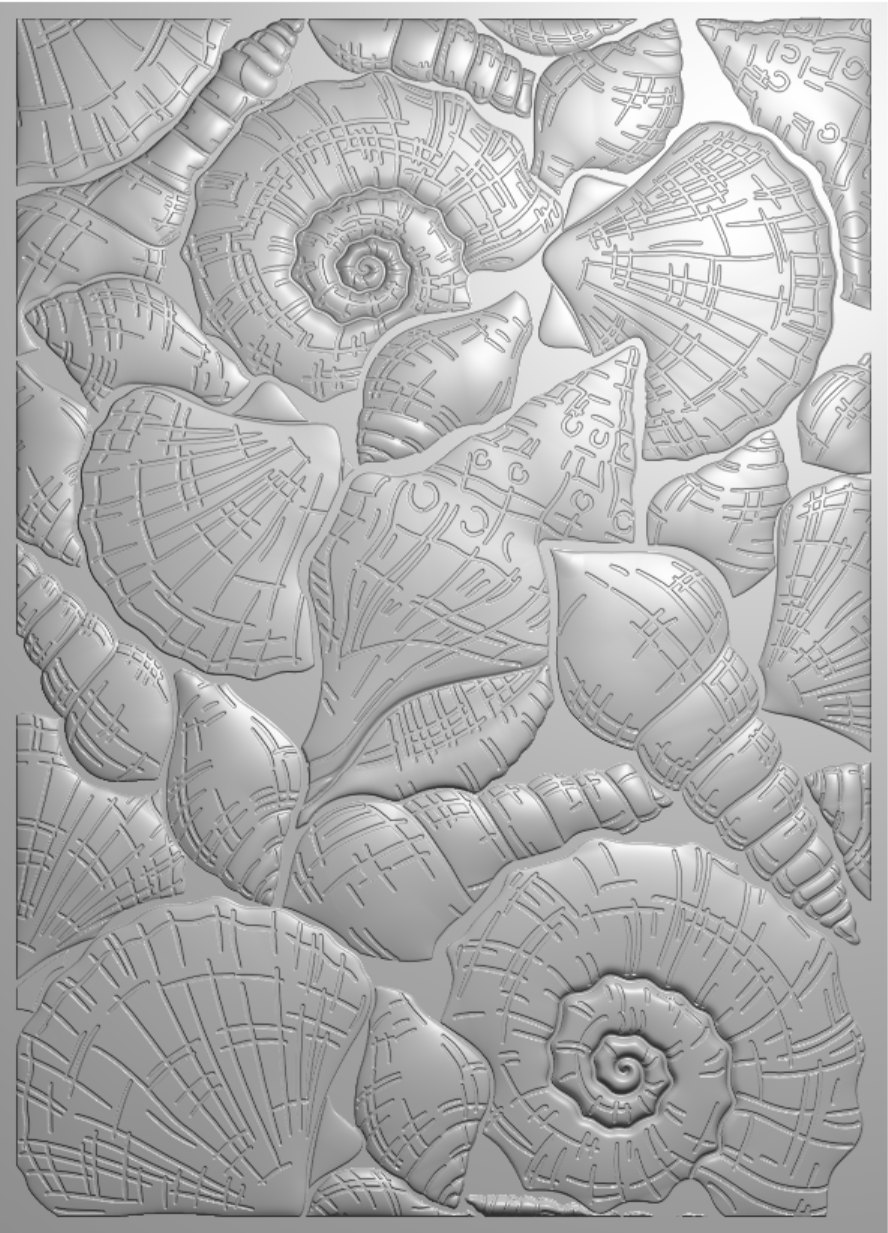 Crafter’s Companion Coastal Collection 3D Embossing Folder 5”x7” - Sea Shells