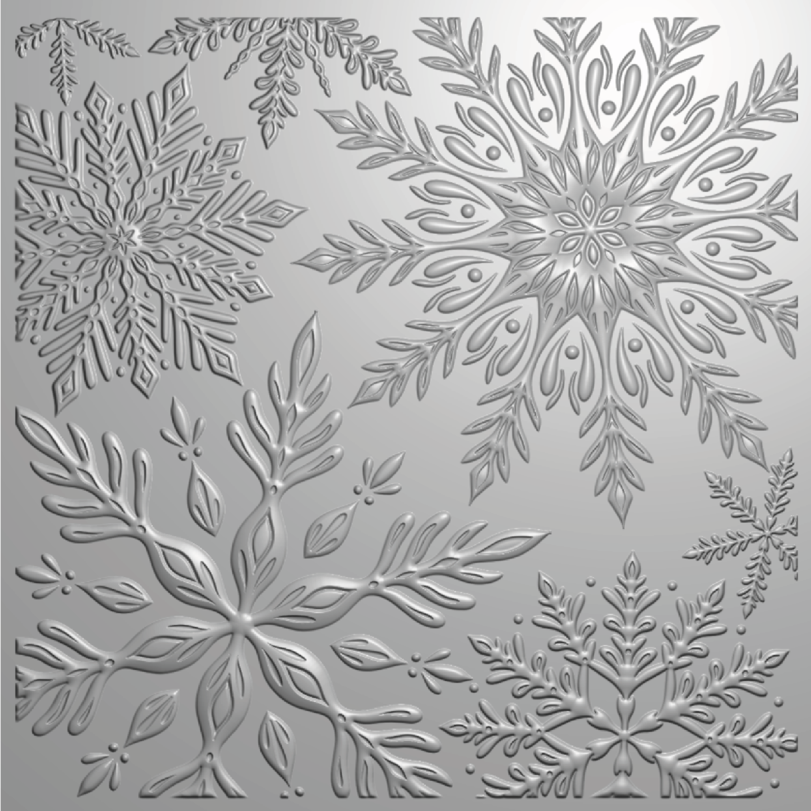 Crafter’s Companion 3D Embossing Folder 5.5”x5.5” - Stylish Snowflakes