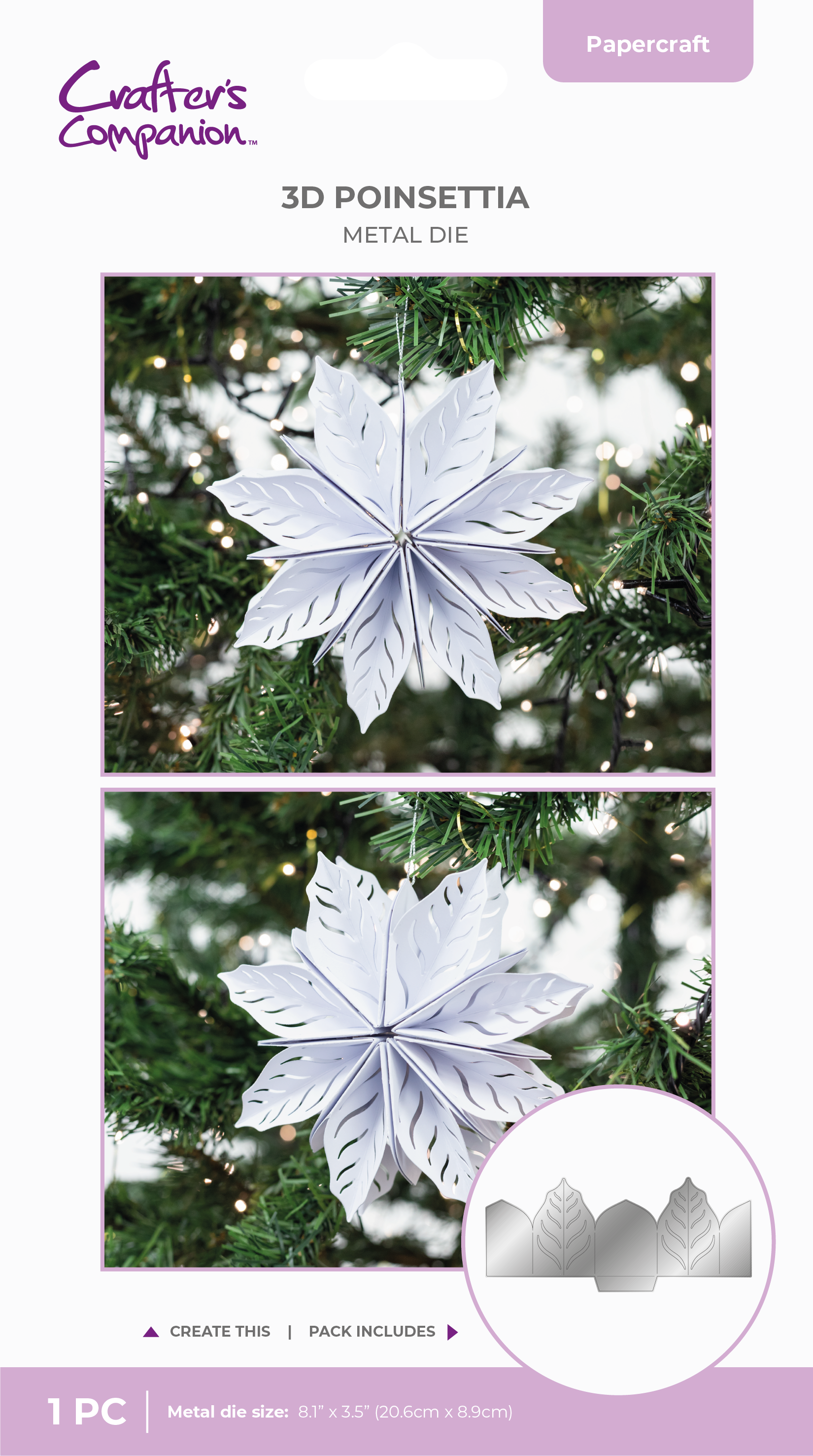 Crafter’s Companion Metal Die - 3D Poinsettia