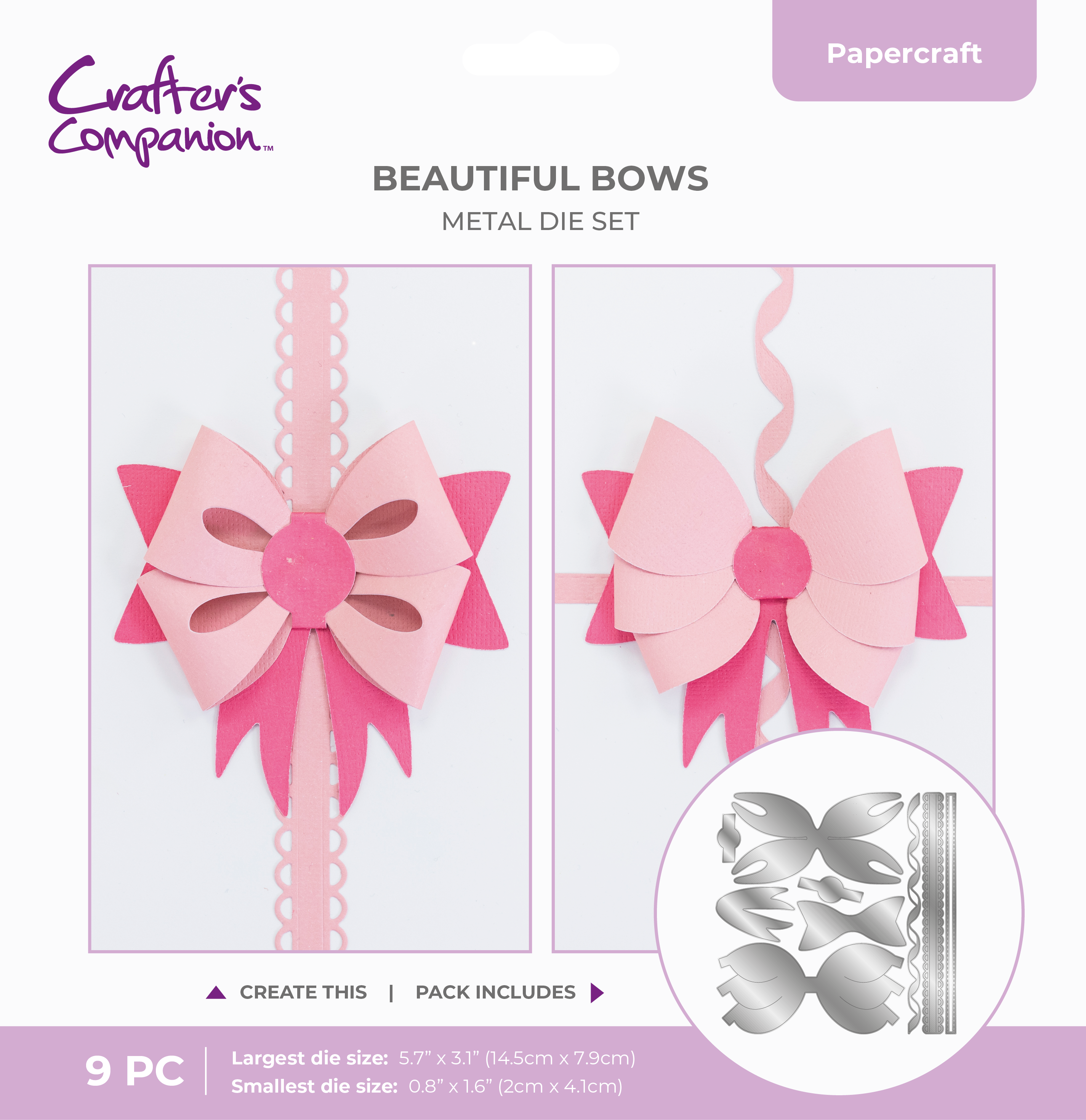 Crafters Companion Metal Die - Beautiful Bows