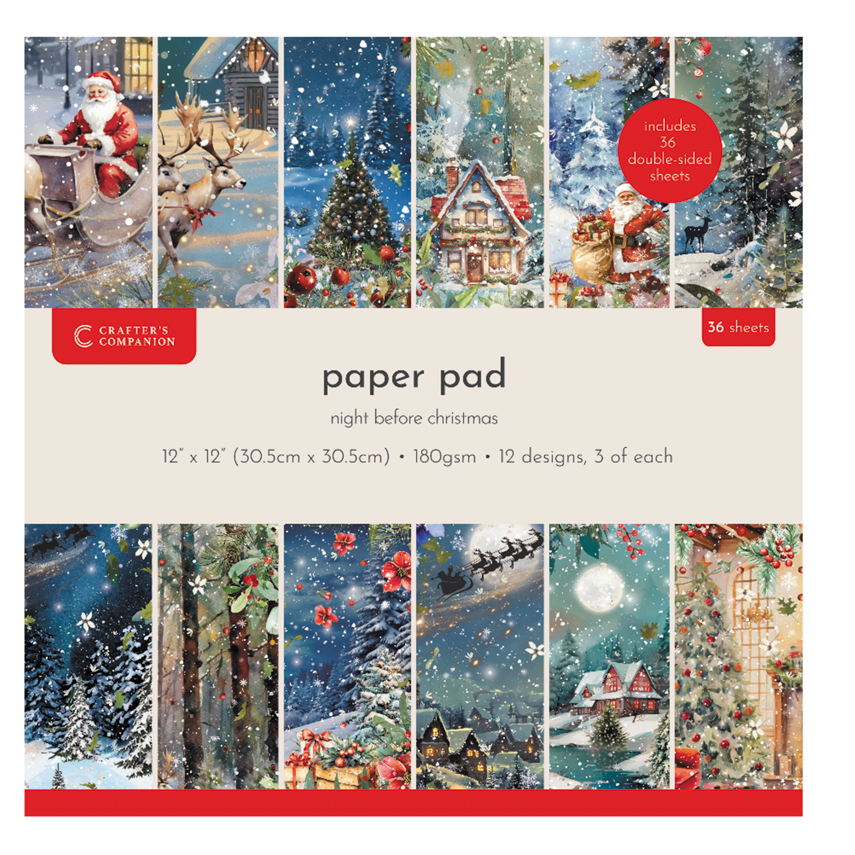 Crafter's Companion The Night Before Christmas12" x12' Pad