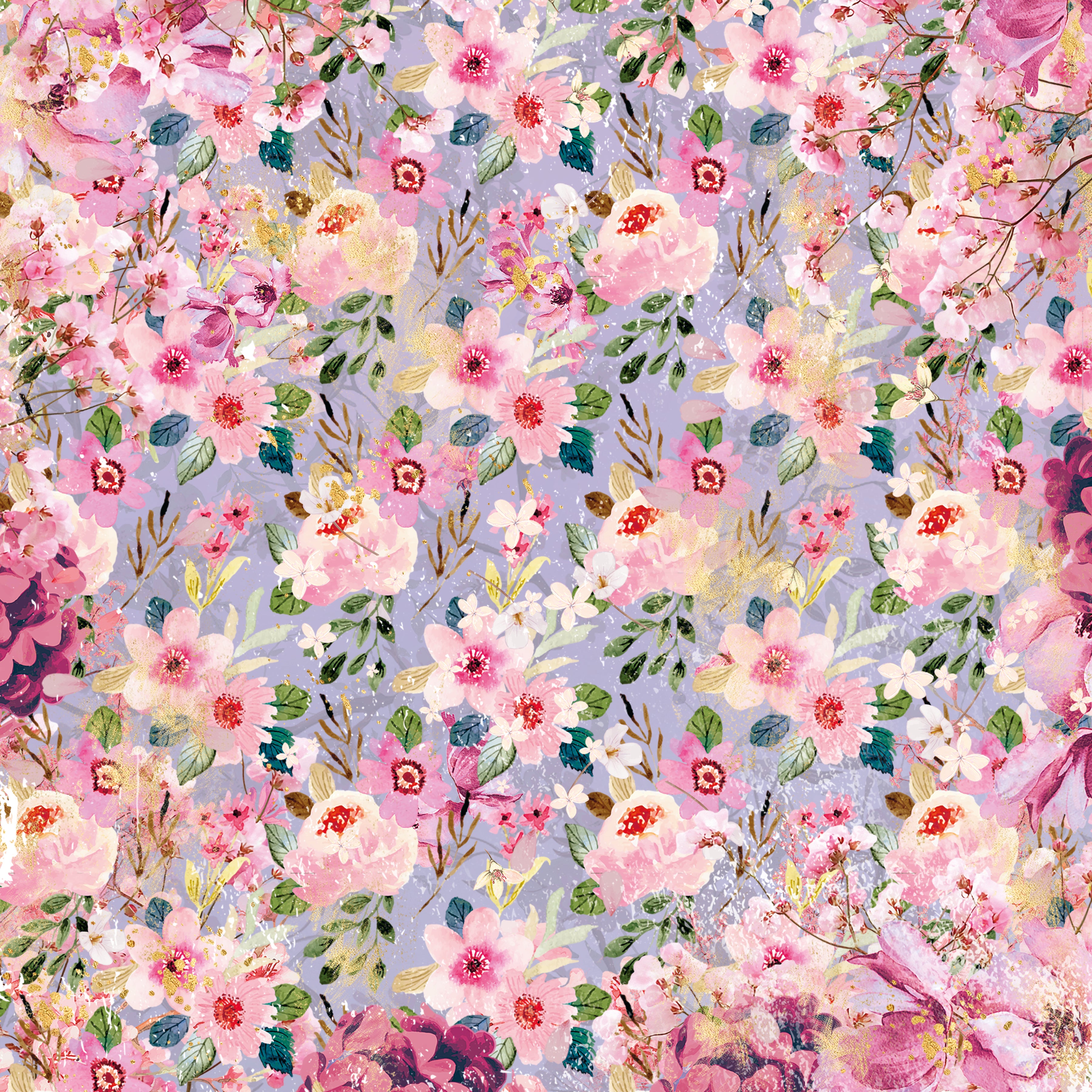 Spring Floral Print Paper Pad - 12" x 12"