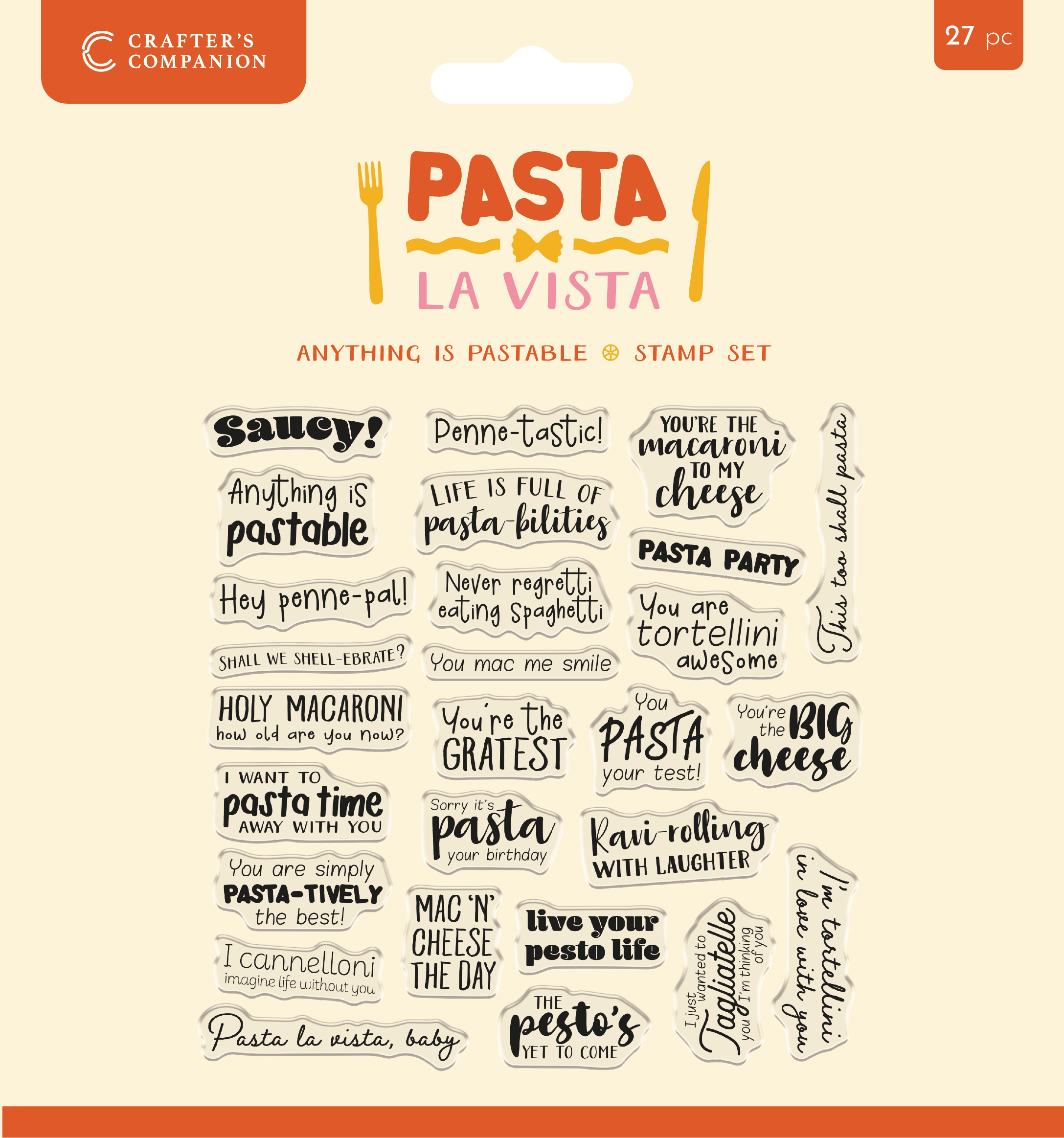 Crafter’s Companion Pasta La Vista Photopolymer Stamp - Anything is Pastable