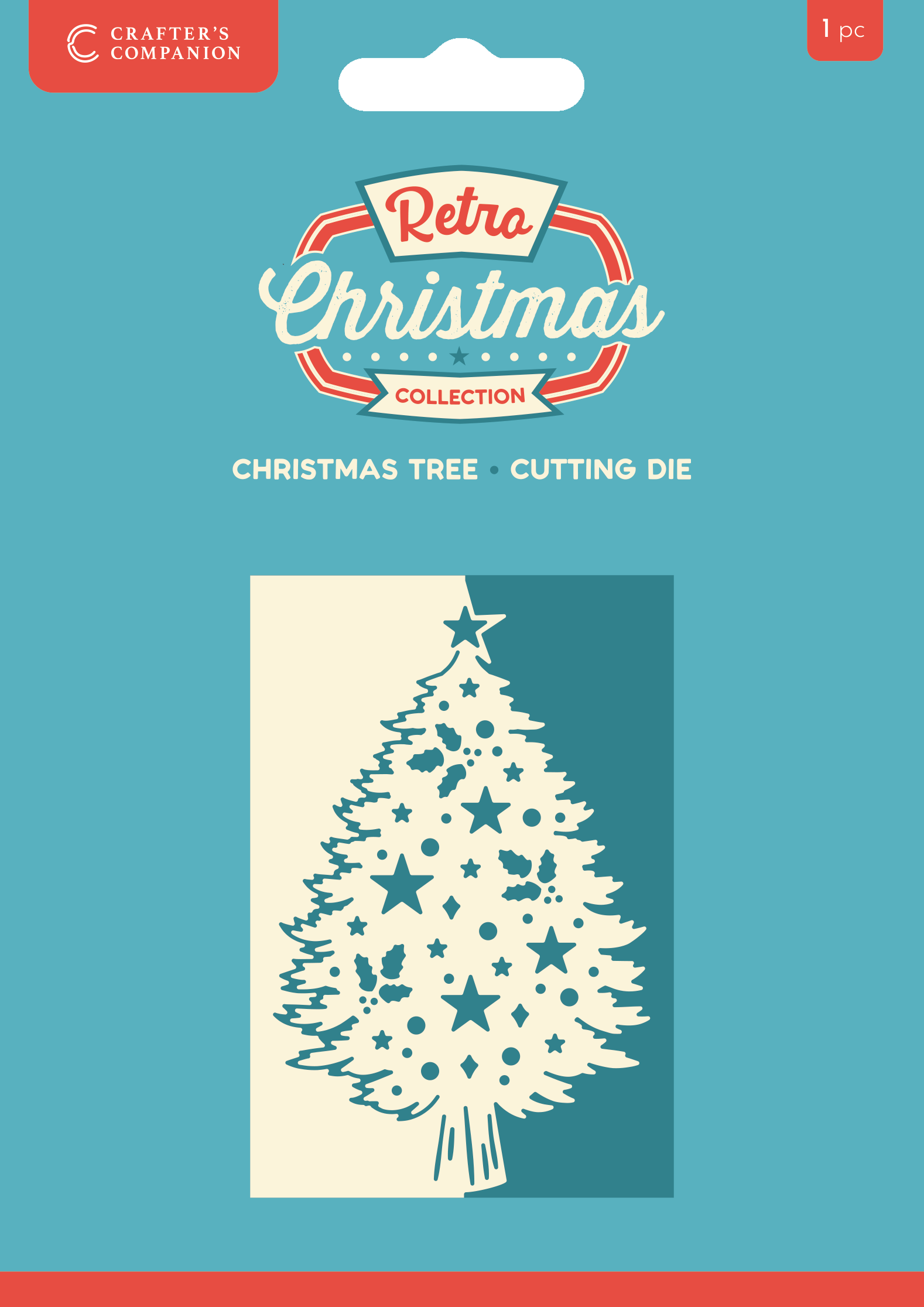 Crafter's Companion Retro Christmas Collection Metal Die Edge’able - Christmas Tree