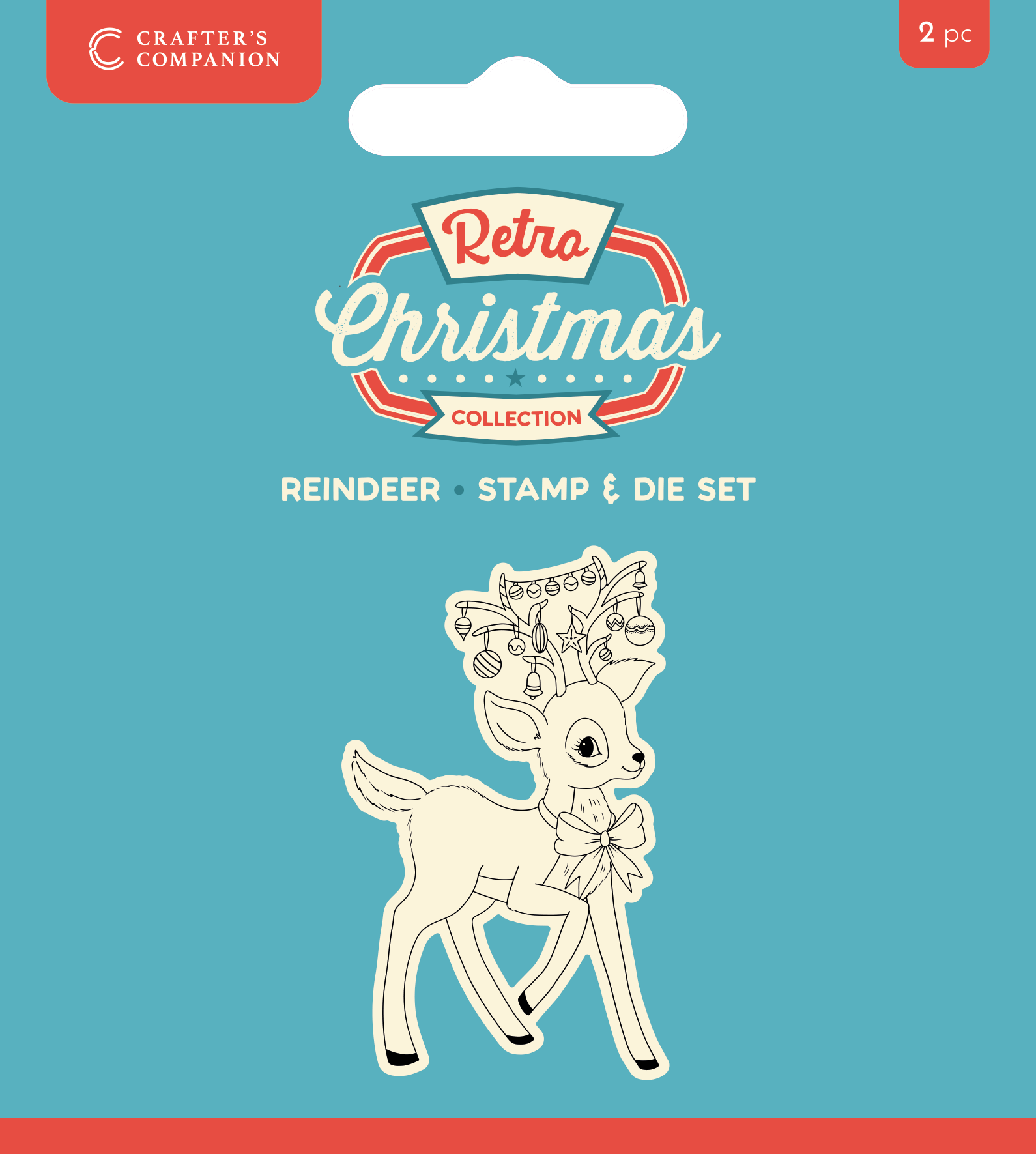 Crafter's Companion Retro Christmas Collection Stamp & Die Set - Reindeer