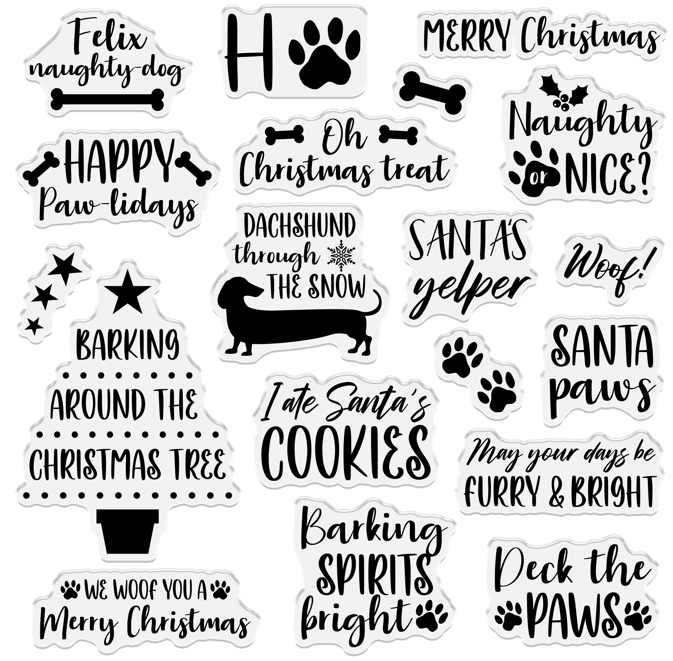 Crafter’s Companion Santa Paws Clear Acrylic Stamp - Deck the Paws
