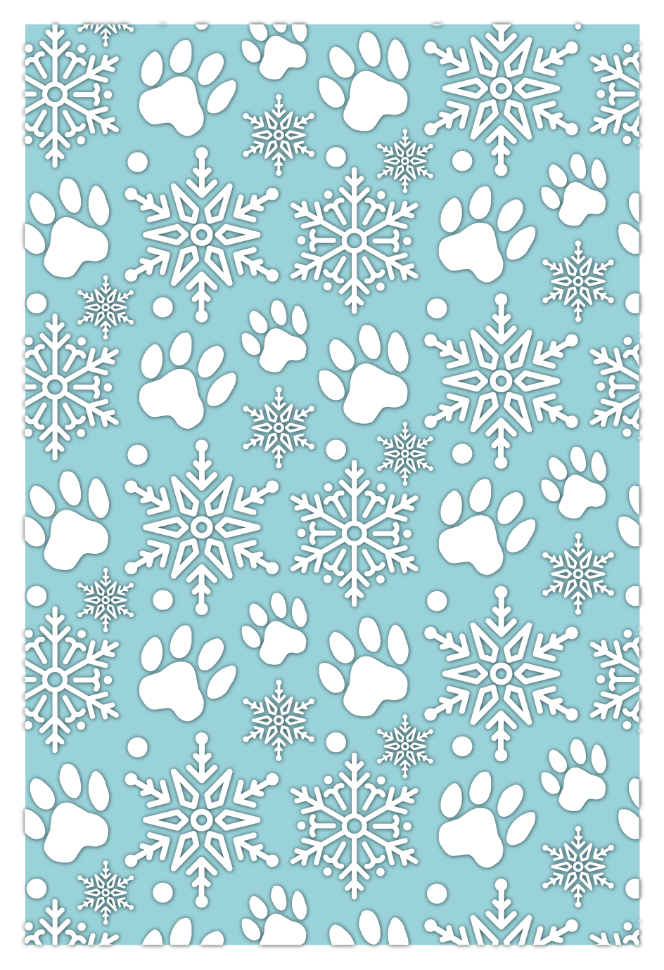 Crafter’s Companion Santa Paws 4”x6” 2D Embossing Folder - Snowflakes & Paws