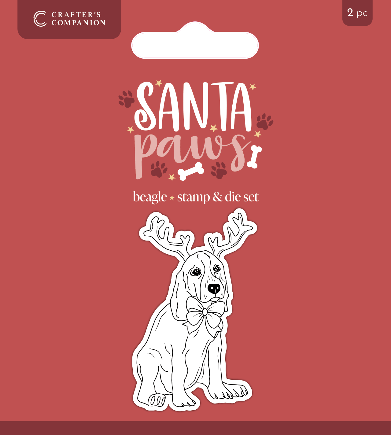 Crafter’s Companion Santa Paws Stamp and Die - Beagle