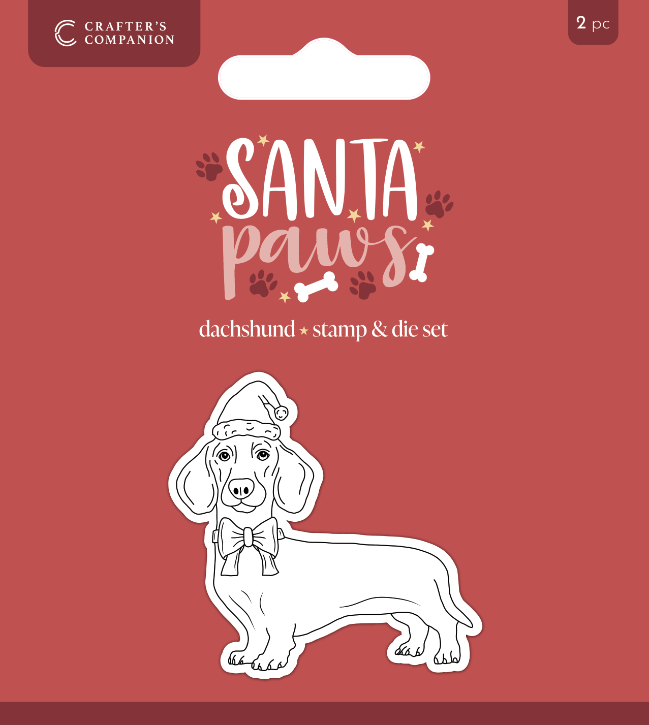 Crafter’s Companion Santa Paws Stamp and Die - Dachshund
