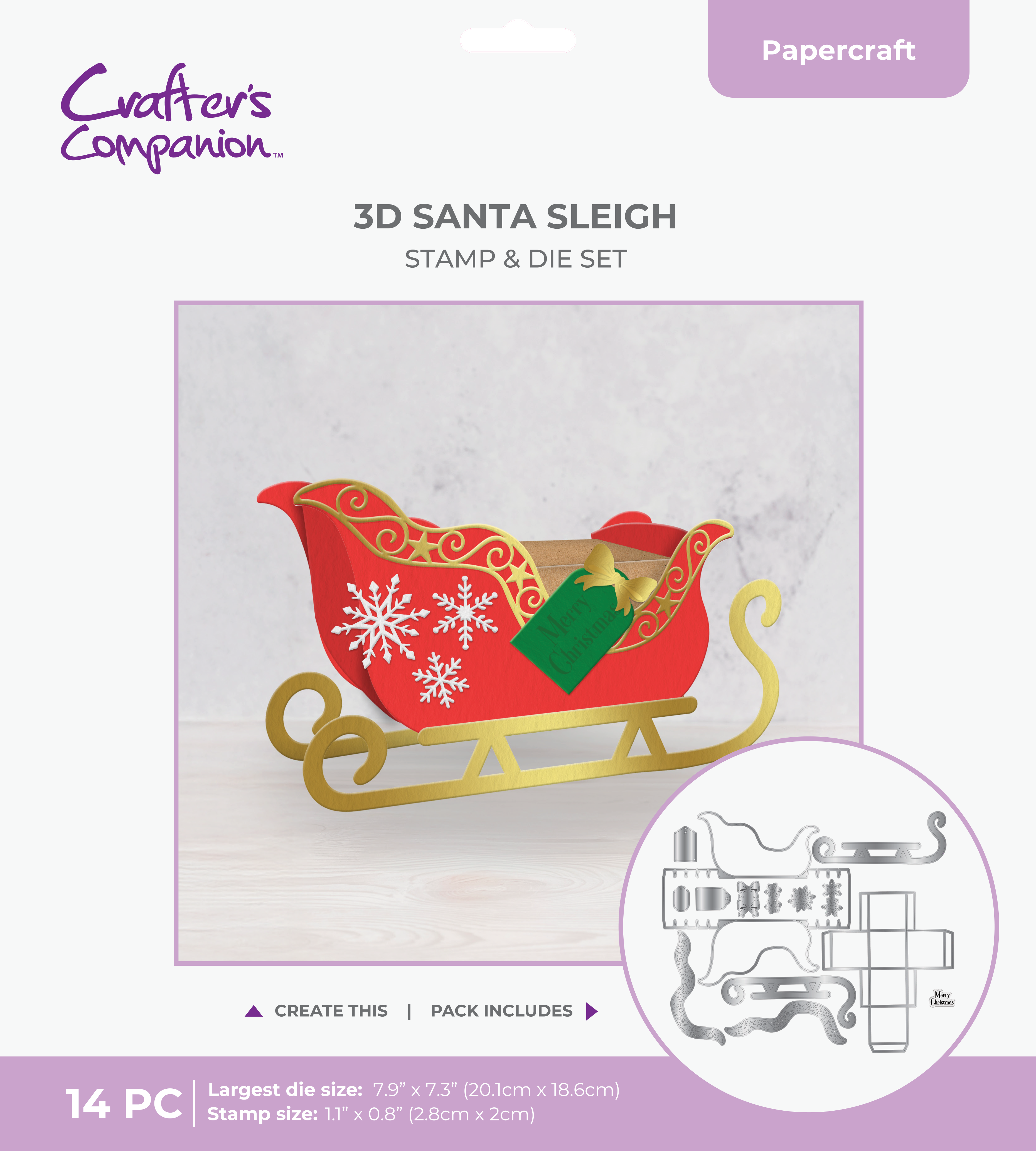 Crafter’s Companion Stamp & Dies - 3D Santa Sleigh