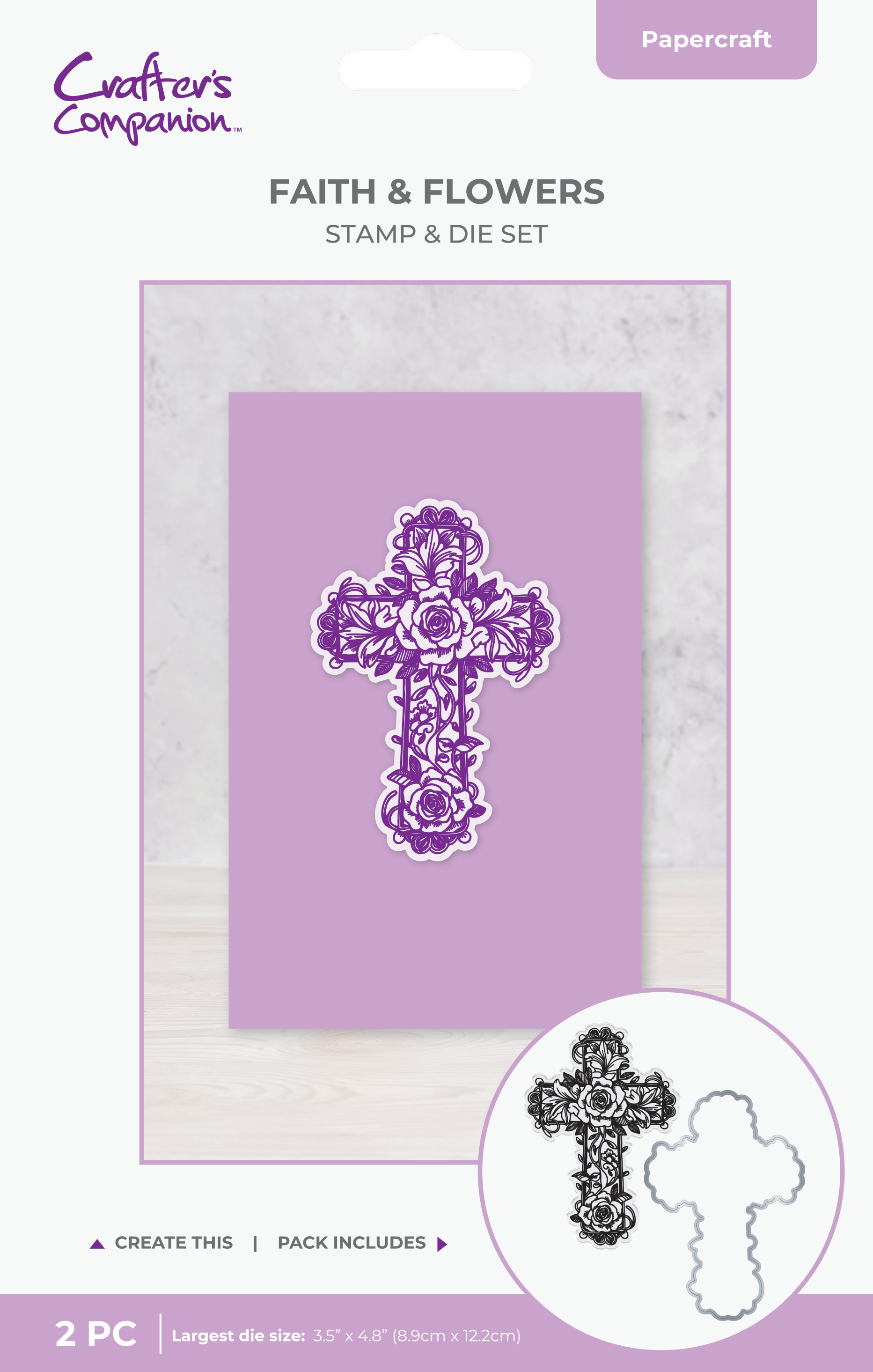 Floral Cross Stamp & Metal Die Set