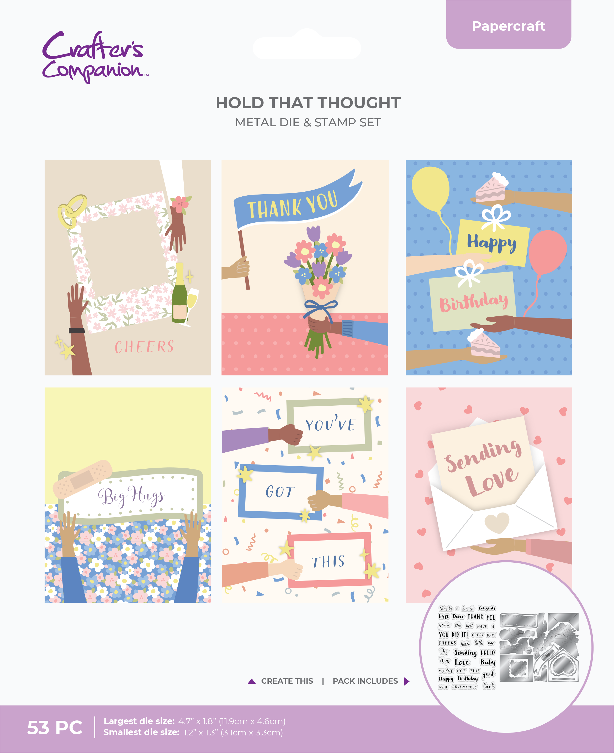 Hands and Banners Celebration Stamp & Metal Die Set