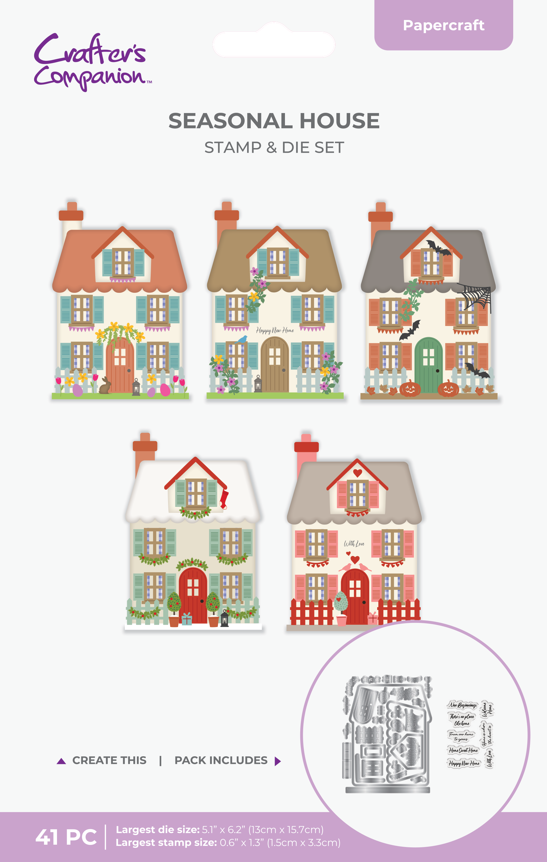 Seasonal House Stamp & Metal Die Set