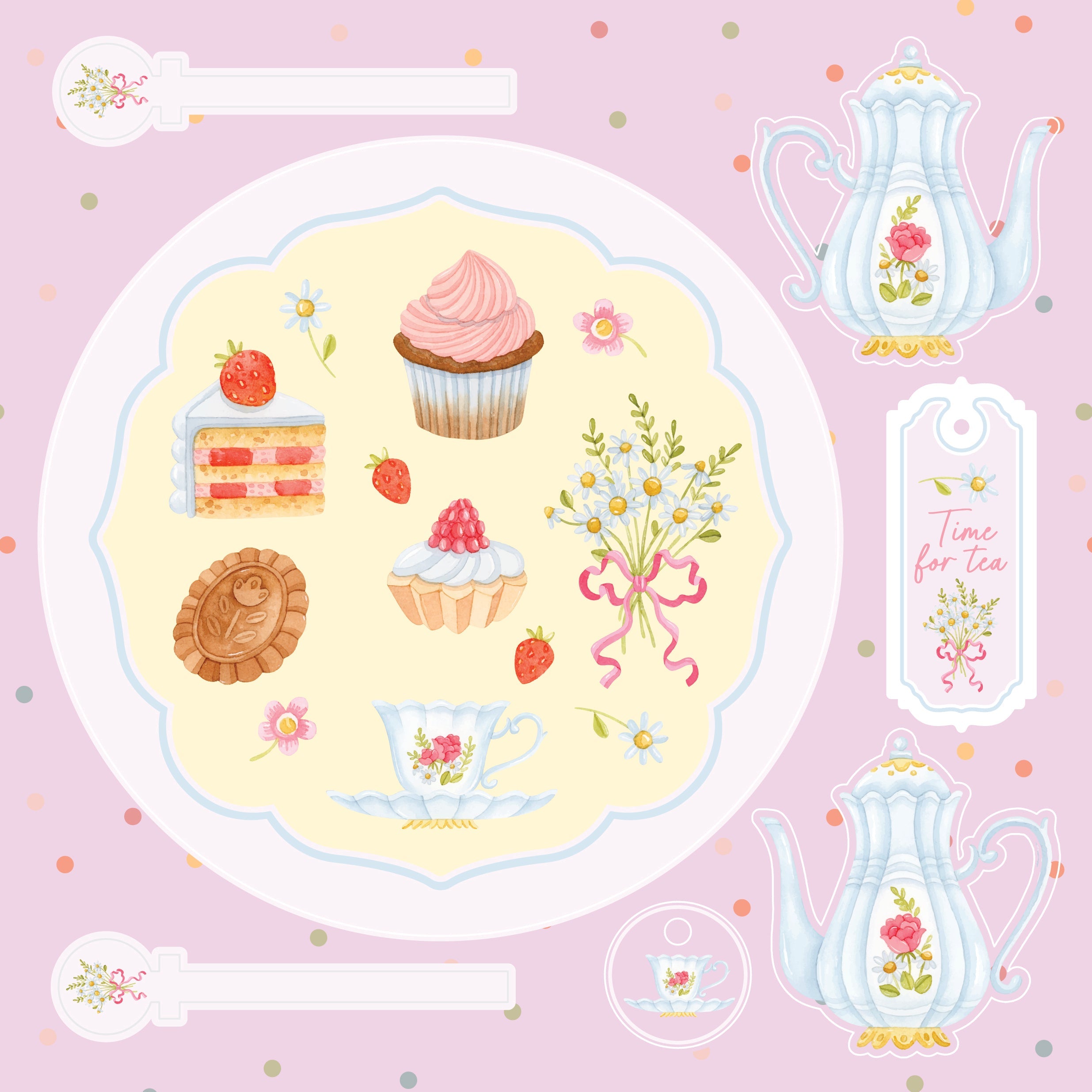 Crafter's Companion 8"x8" Topper Pad - Time for Tea