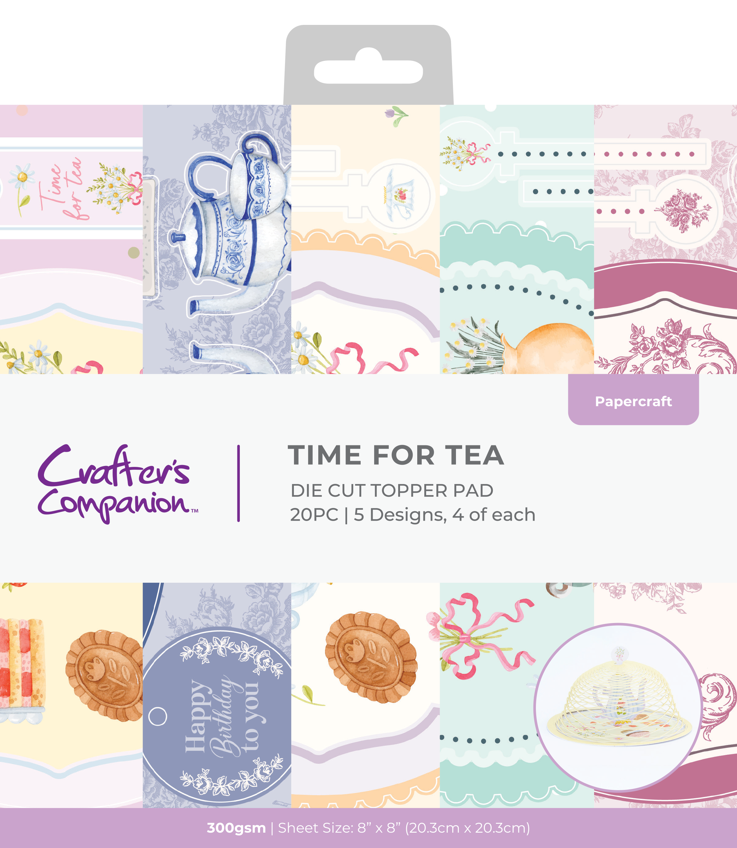 Crafter's Companion 8"x8" Topper Pad - Time for Tea