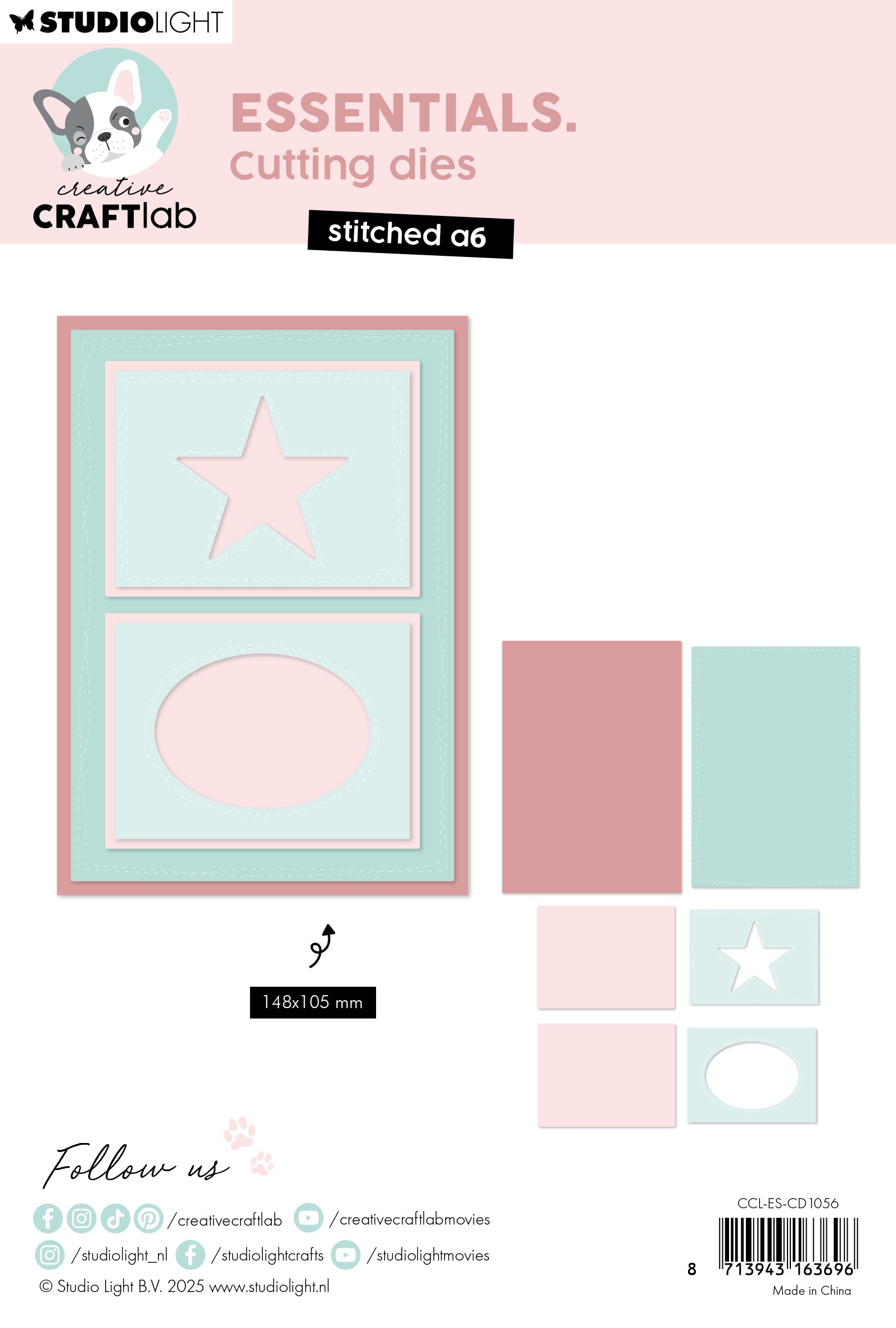 CCL Cutting Die Stitched A6 Essentials 9 Pieces