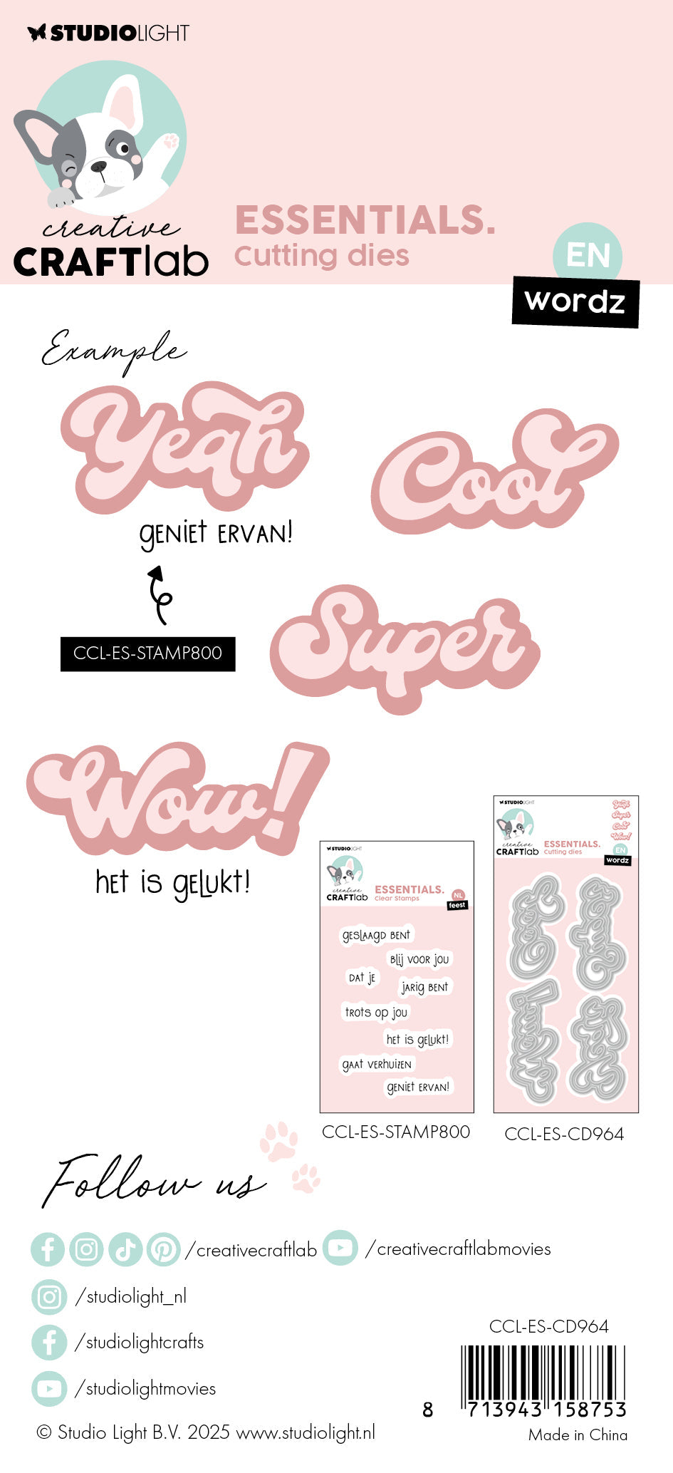 CCL Cutting Die Wordz Super Essentials 8 PC