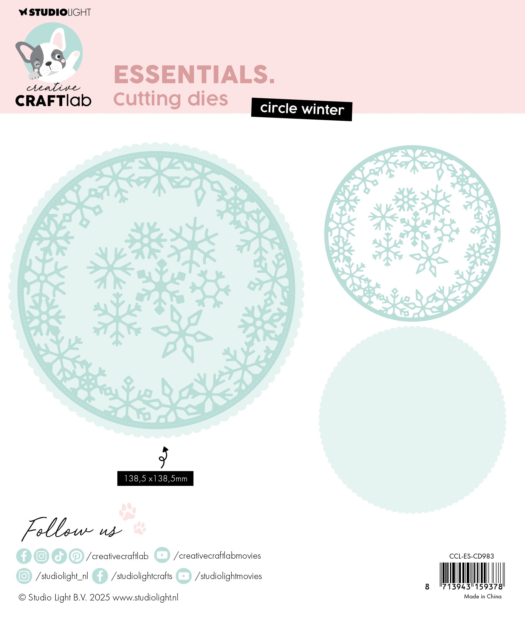 CCL Cutting Die Circle Winter Essentials 141x135x1mm 3 Pieces