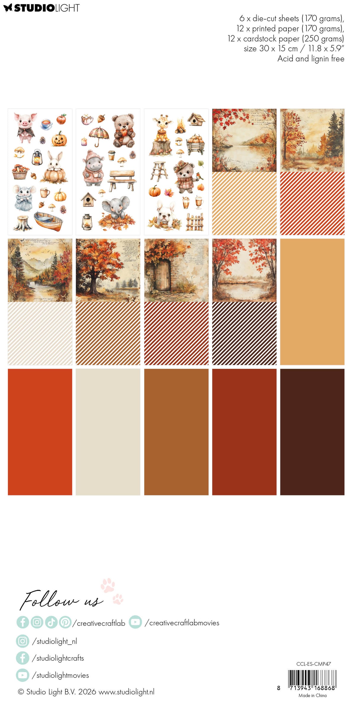 CCL Card Making Pad Harvest Festival Essentials 30 Sheets
