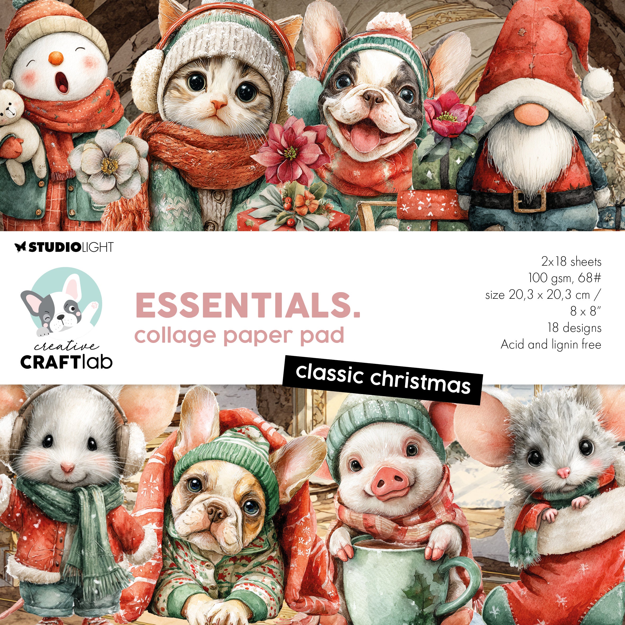 CCL Collage Paper Pad Classic Christmas Essentials 36 Sheets