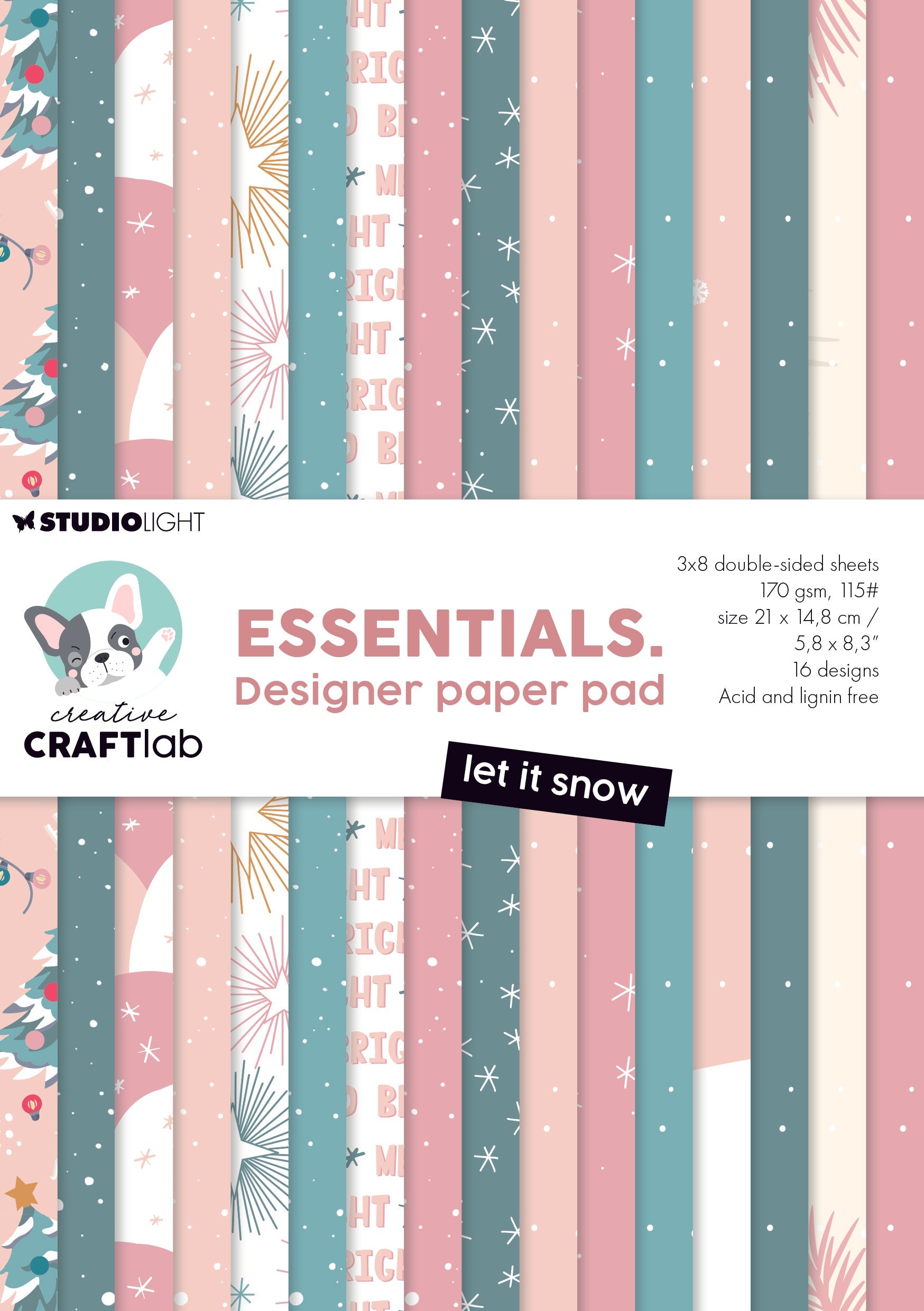 CCL Designer Paper Pad Let It Snow Essentials 24 Sheets